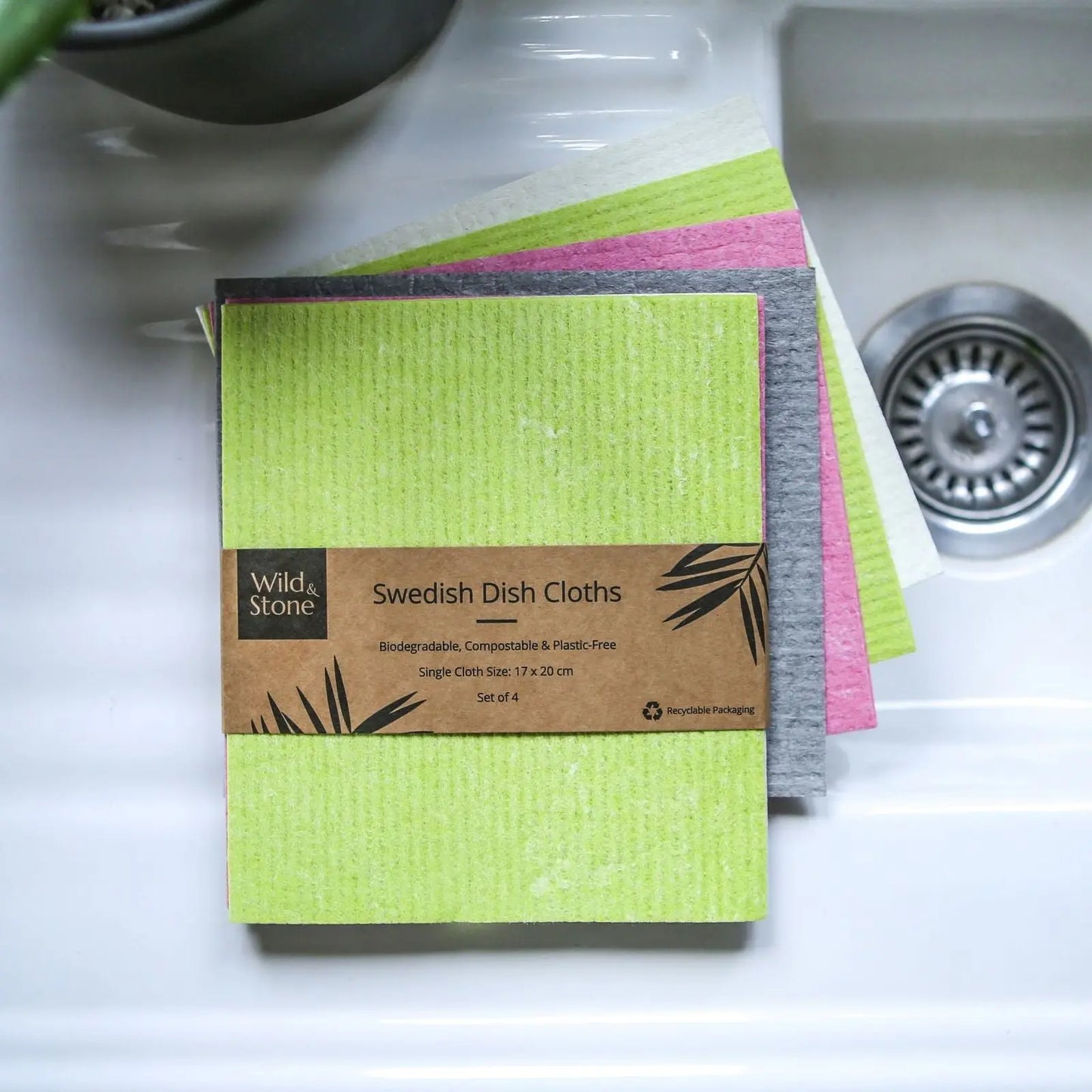 Compostable Swedish Dish Cloths - Set of 4 Wild And Stone