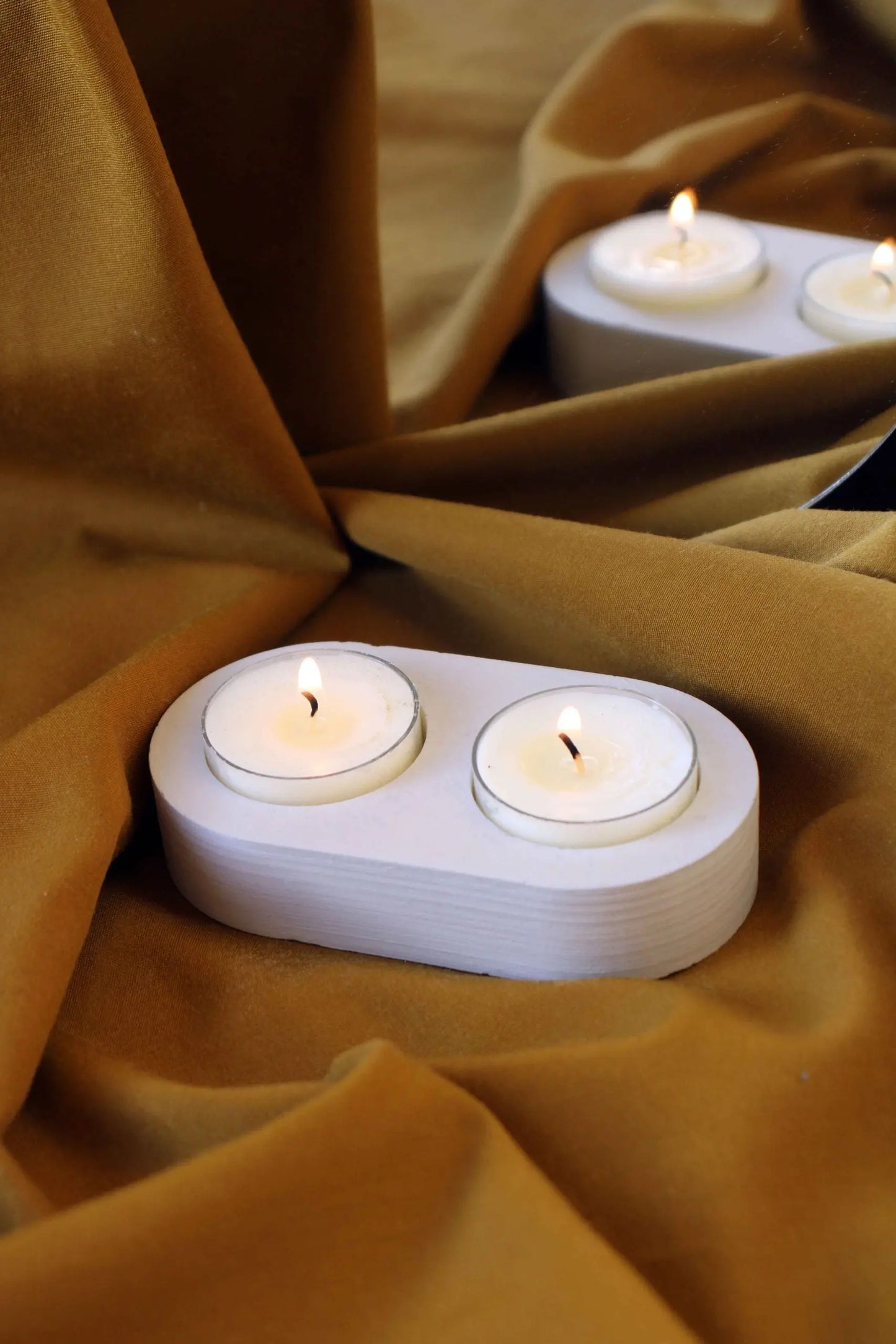 Concrete Double Tealight Holder Gloria Home
