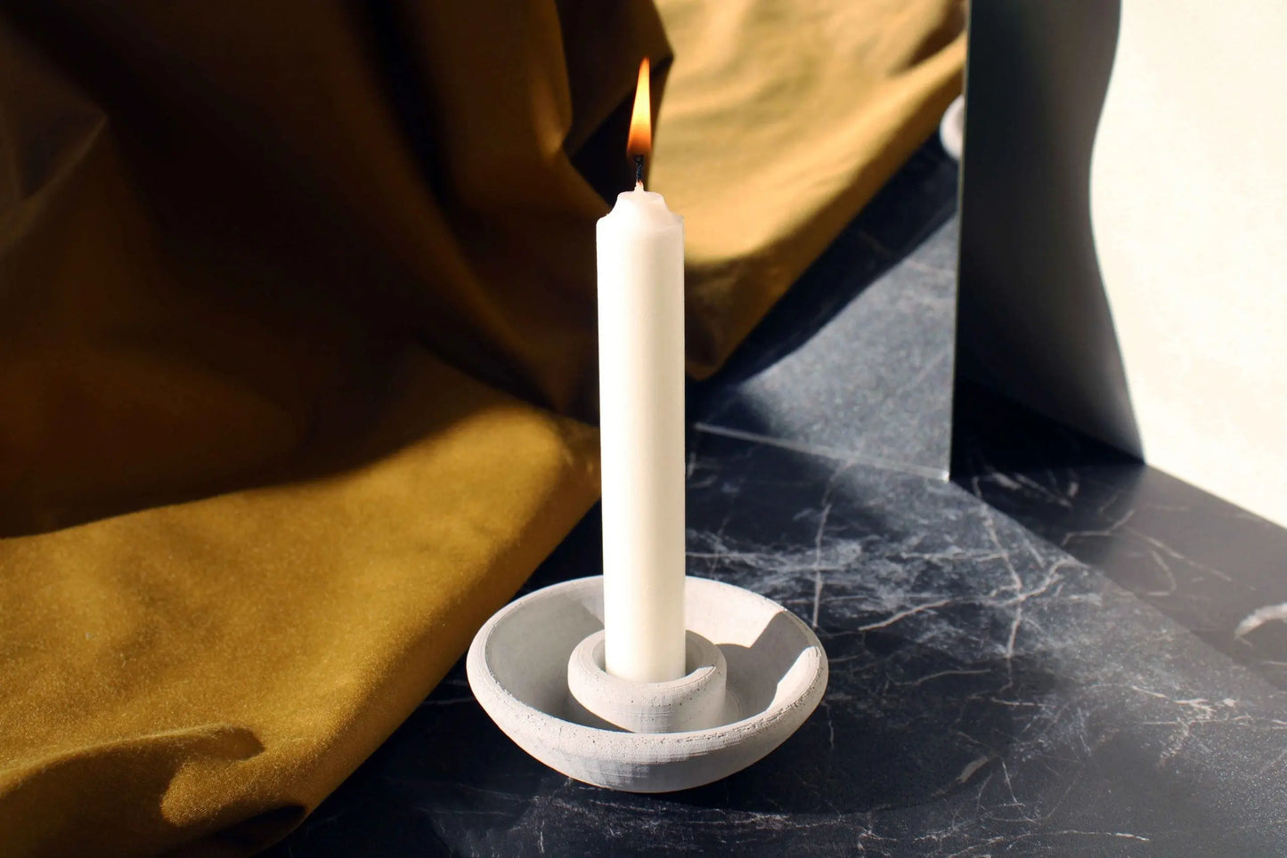 Concrete Round Candle Holder Gloria Home