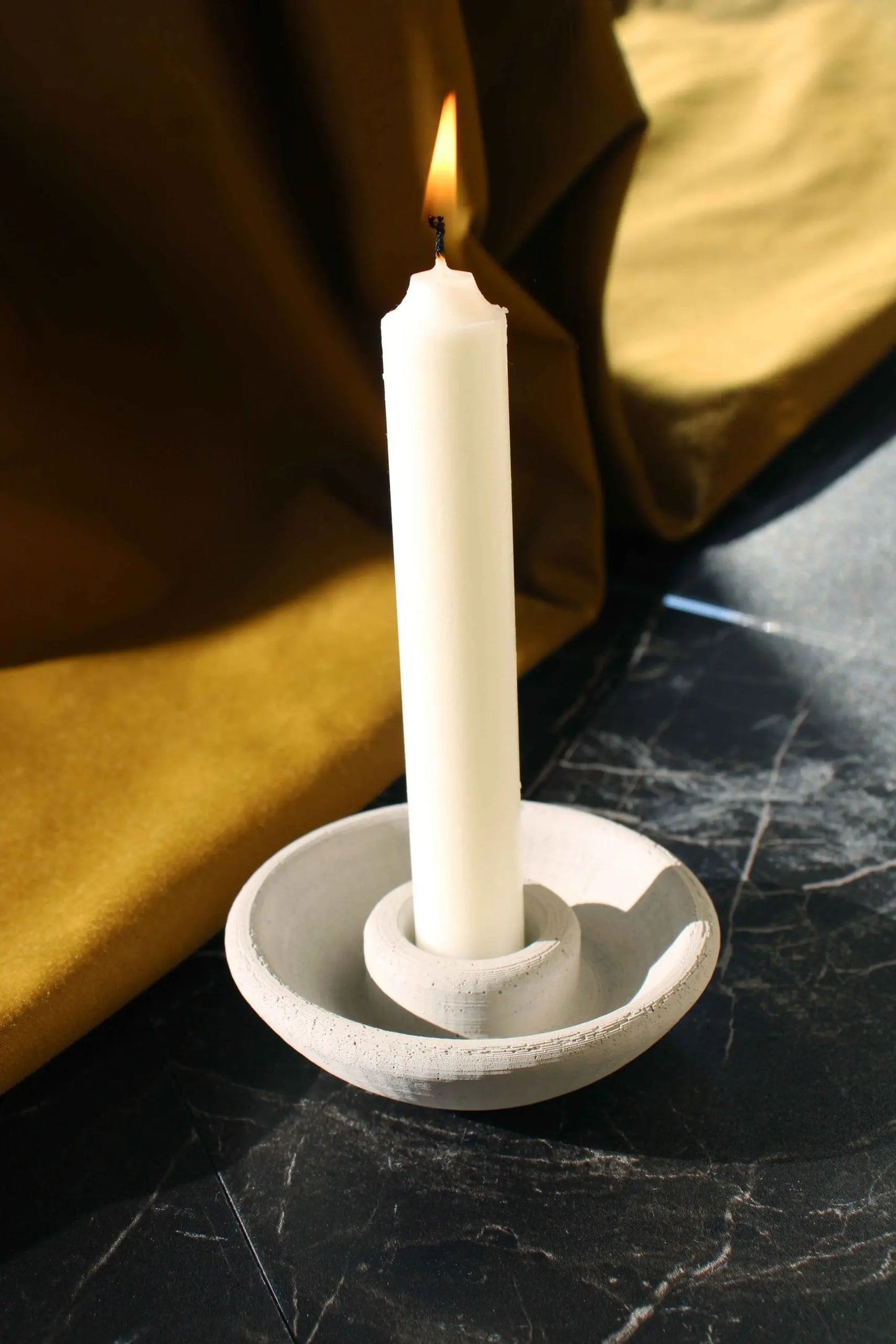 Concrete Round Candle Holder Gloria Home