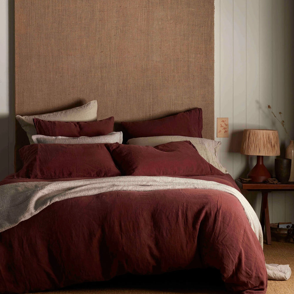 Conker 100% Linen Fitted Sheet The Secret Linen Store