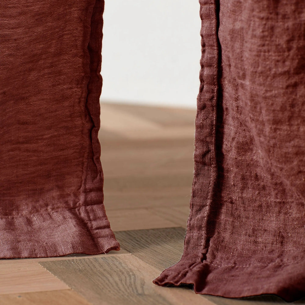 Conker 100% Linen Loop Top Curtain (Single) The Secret Linen Store