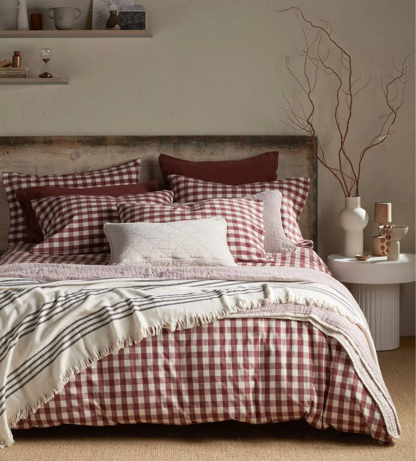Conker Gilbert Gingham Brushed 100% Organic Cotton Duvet Cover The Secret Linen Store