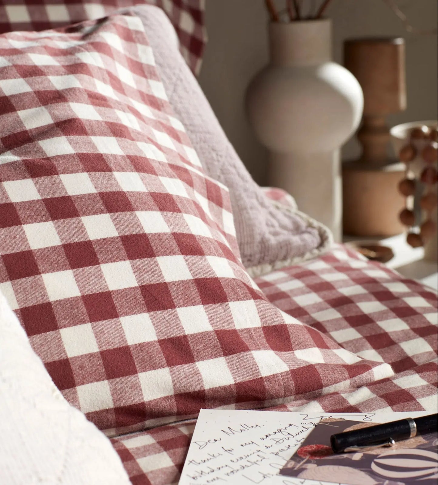 Conker Gilbert Gingham Brushed 100% Organic Cotton Duvet Cover The Secret Linen Store