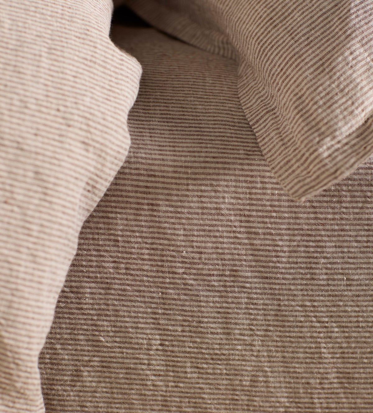 Conker Sid Stripe 100% Linen Fitted Sheet - The Secret Linen Store