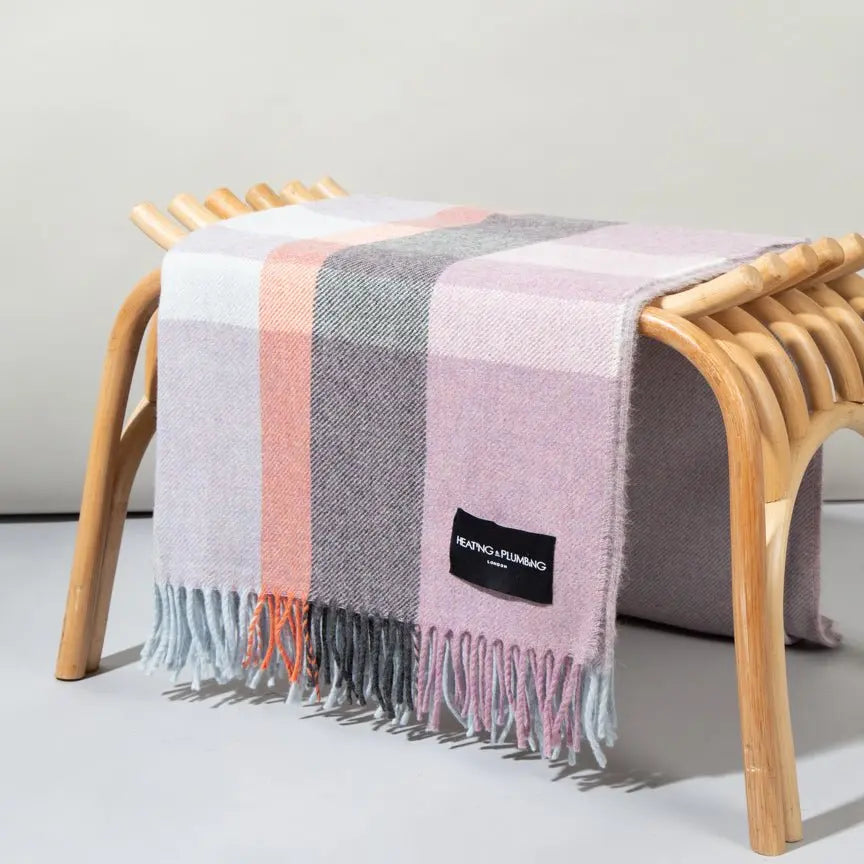 Contemporary Soft Pink Wonderland - Alpaca & Merino Lambswool Blanket Heating & Plumbing London