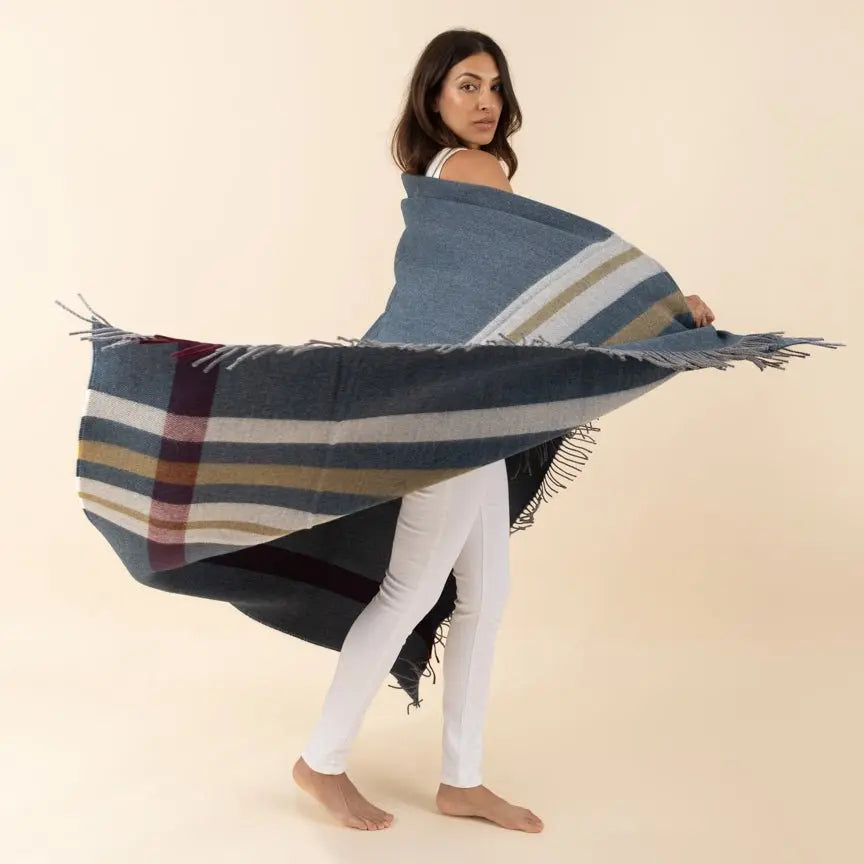 Contemporary Teal Wonderland - Alpaca & Merino Lambswool Blanket Heating & Plumbing London