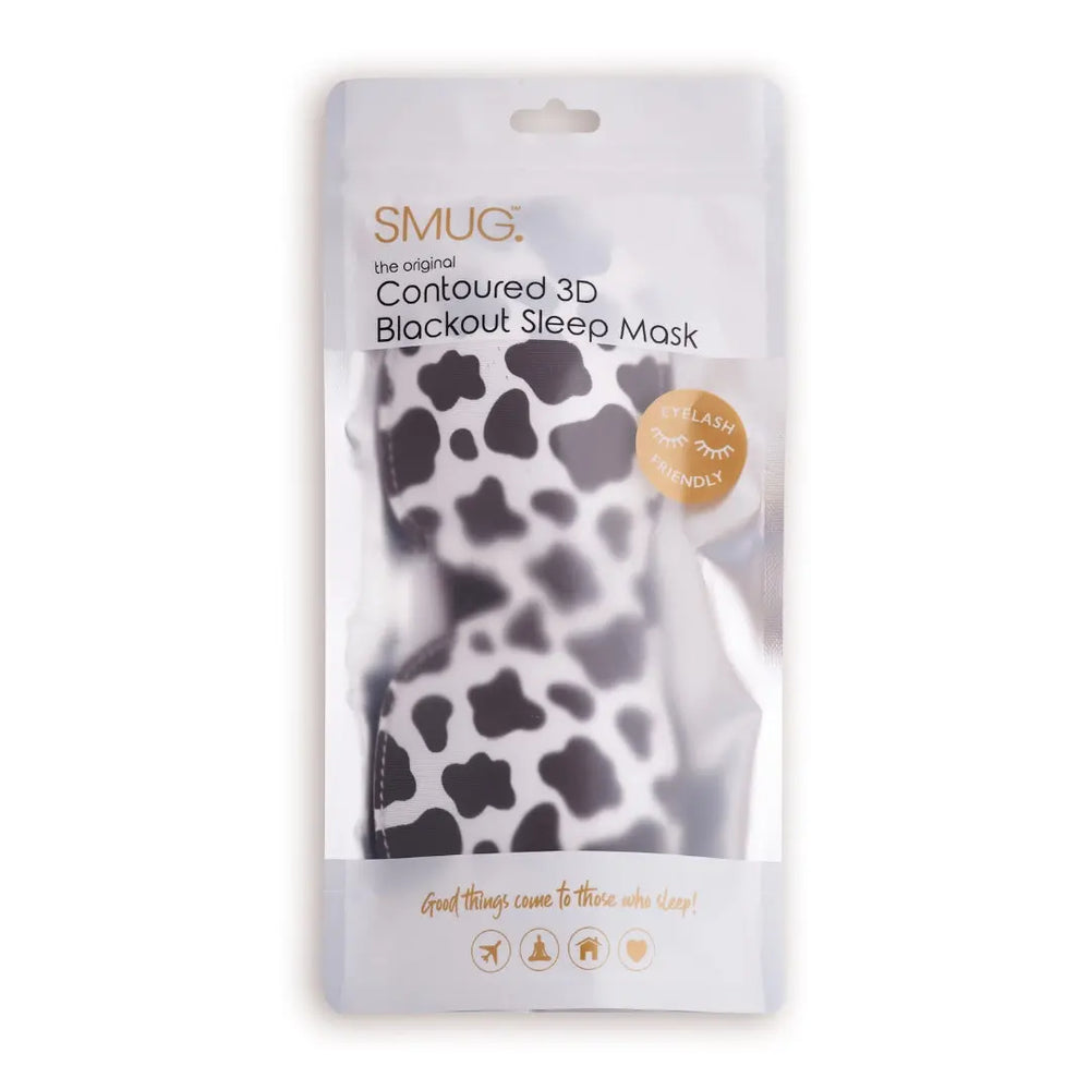 Contoured 3D Blackout Sleep Mask - Cow Print SMUG