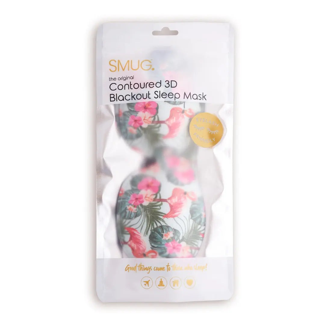 Contoured 3D Blackout Sleep Mask - Flamingo Print SMUG