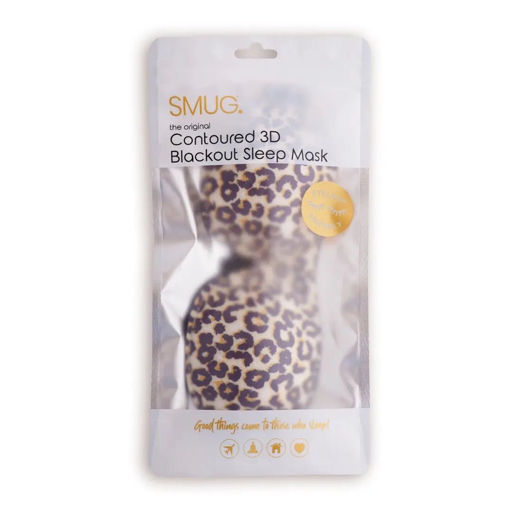 Contoured 3D Blackout Sleep Mask - Leopard Print SMUG