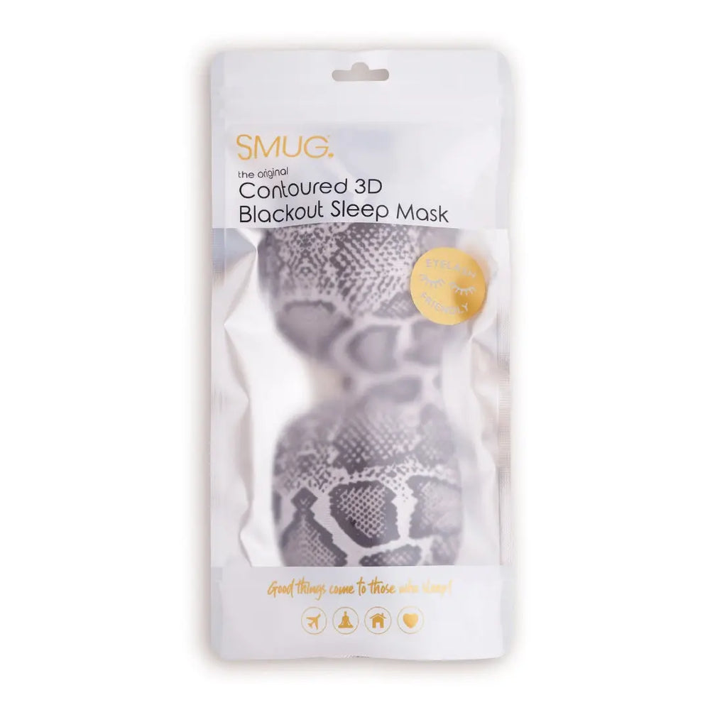 Contoured 3D Blackout Sleep Mask - Snake Print SMUG