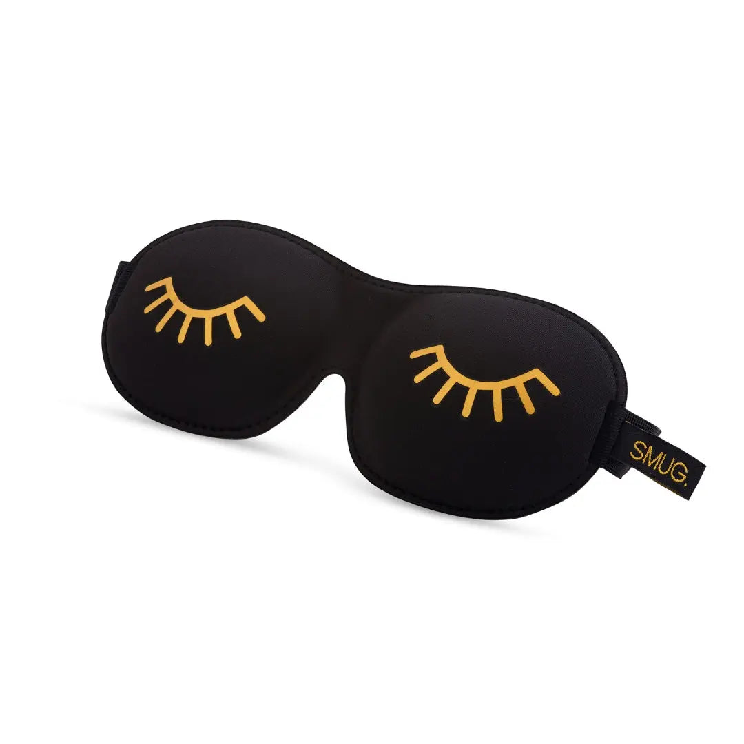 Contoured 3D Blackout Sleep Mask - Wink Print, Black SMUG