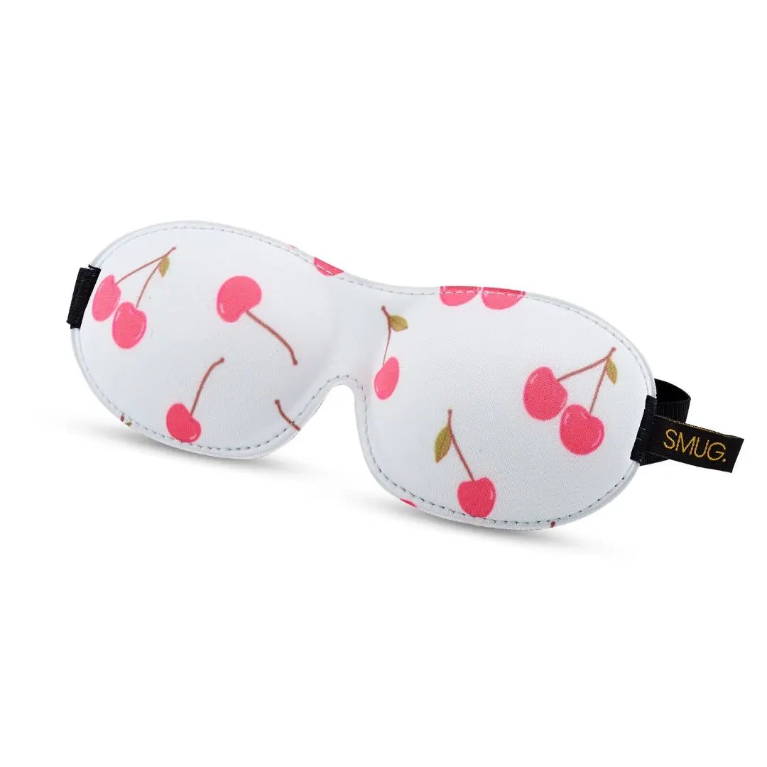 Contoured 3D Blackout Sleep Mask, Blue Cherries SMUG