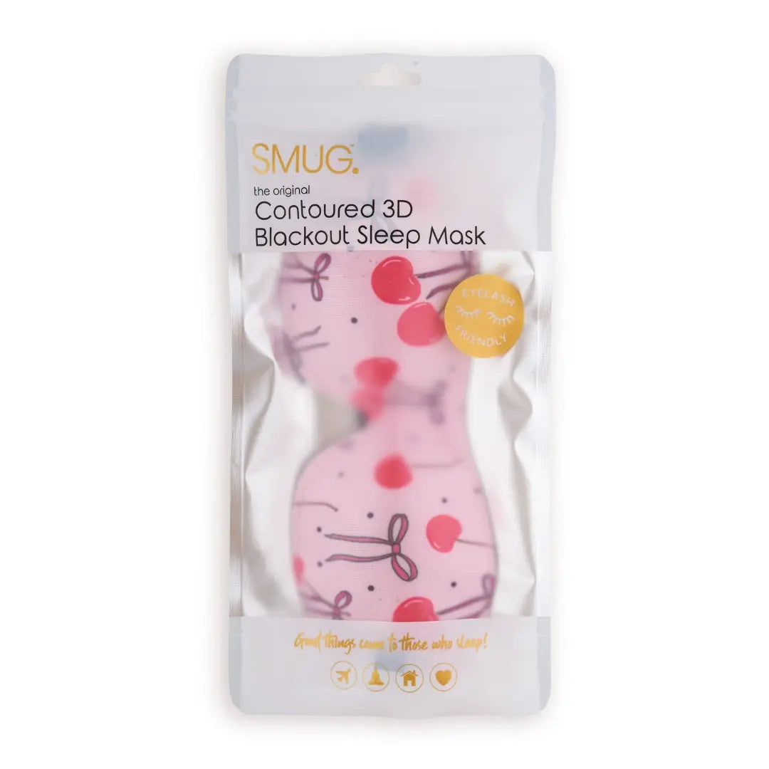 Contoured 3D Blackout Sleep Mask, Pink Cherries SMUG