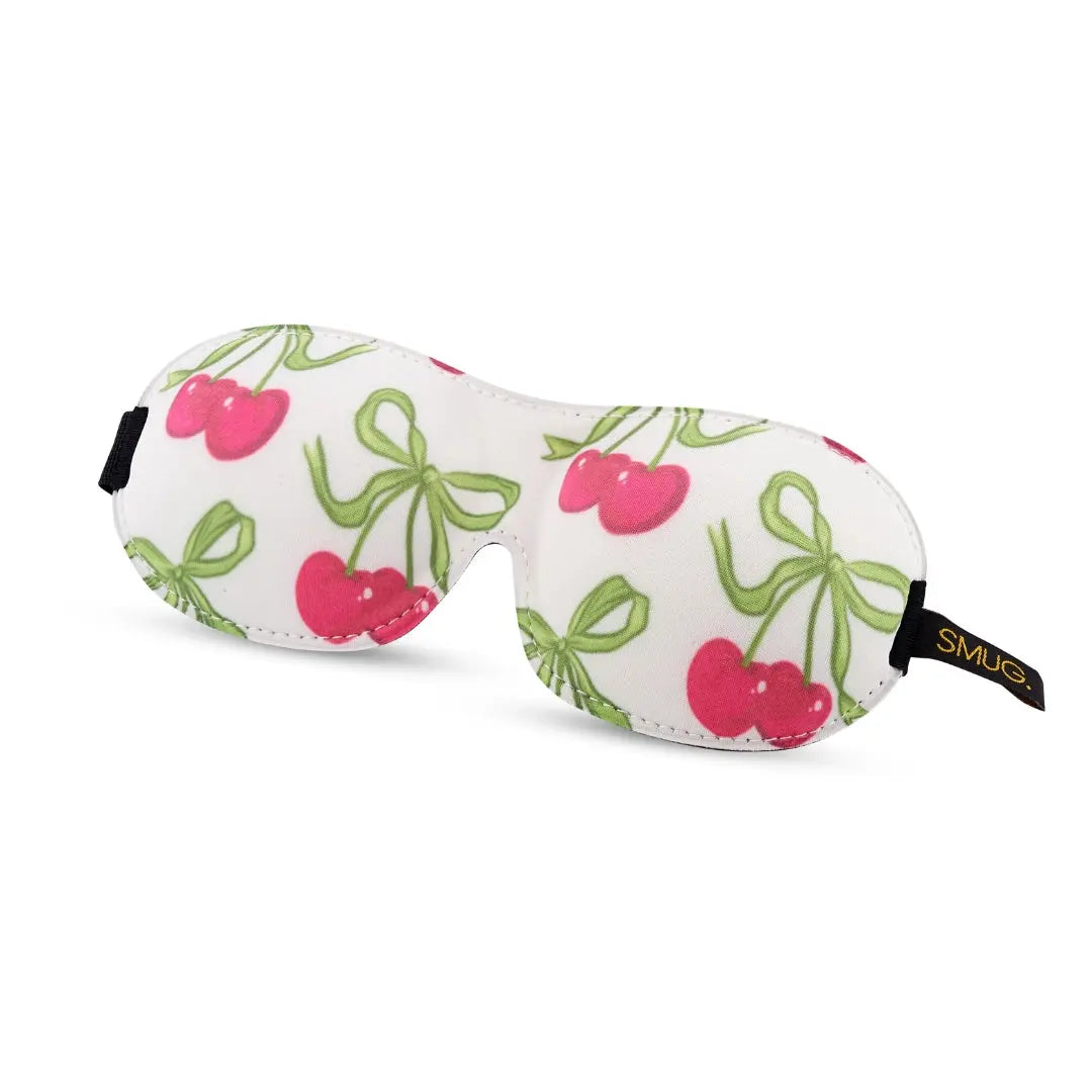 Contoured 3D Blackout Sleep Mask, White Cherries SMUG