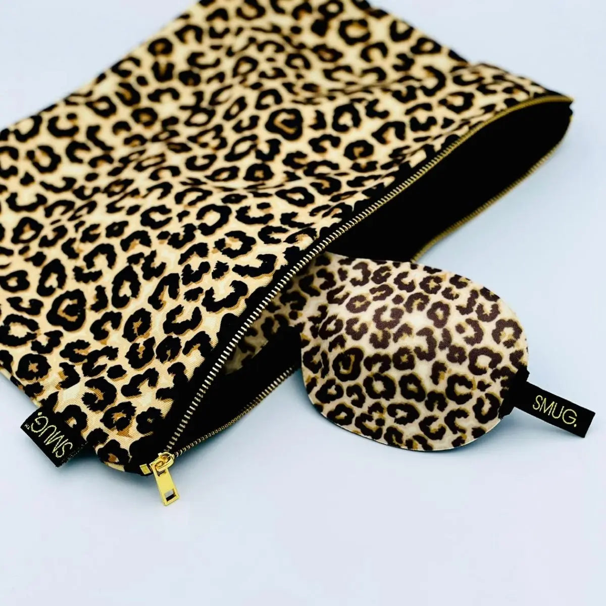 Contoured Sleep Mask & Accessories Bag Set - Animal Print SMUG