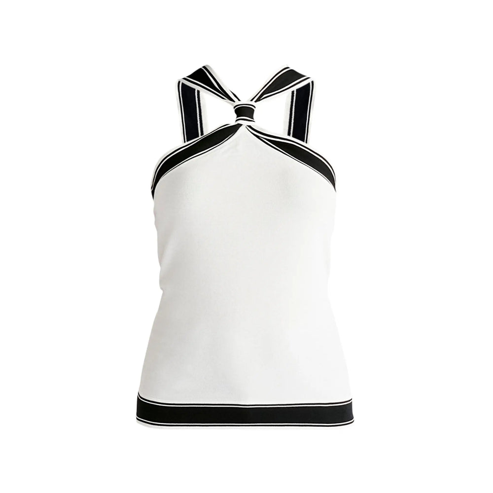 Contrast Detail Halterneck Top Paisie