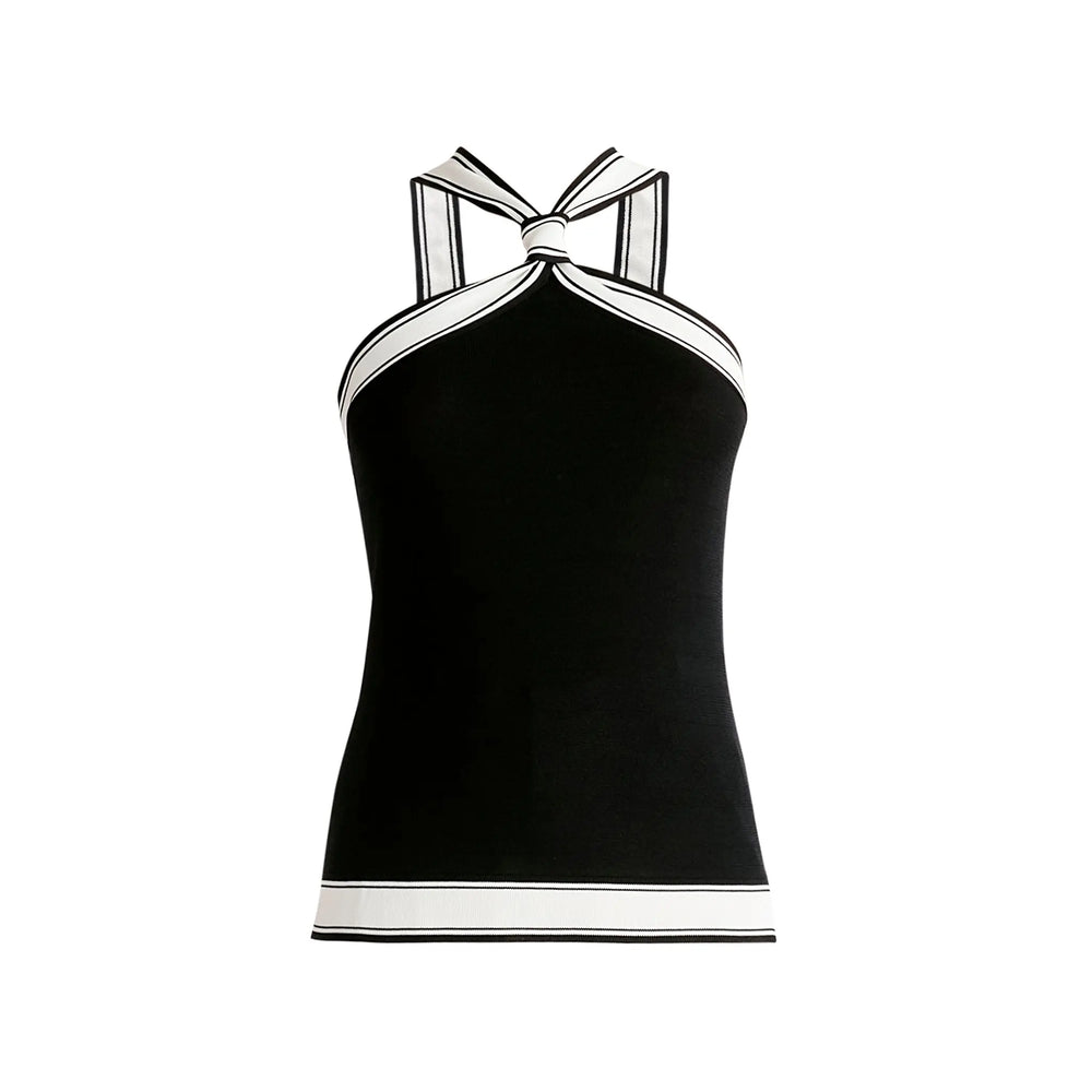 Contrast Detail Halterneck Top Paisie