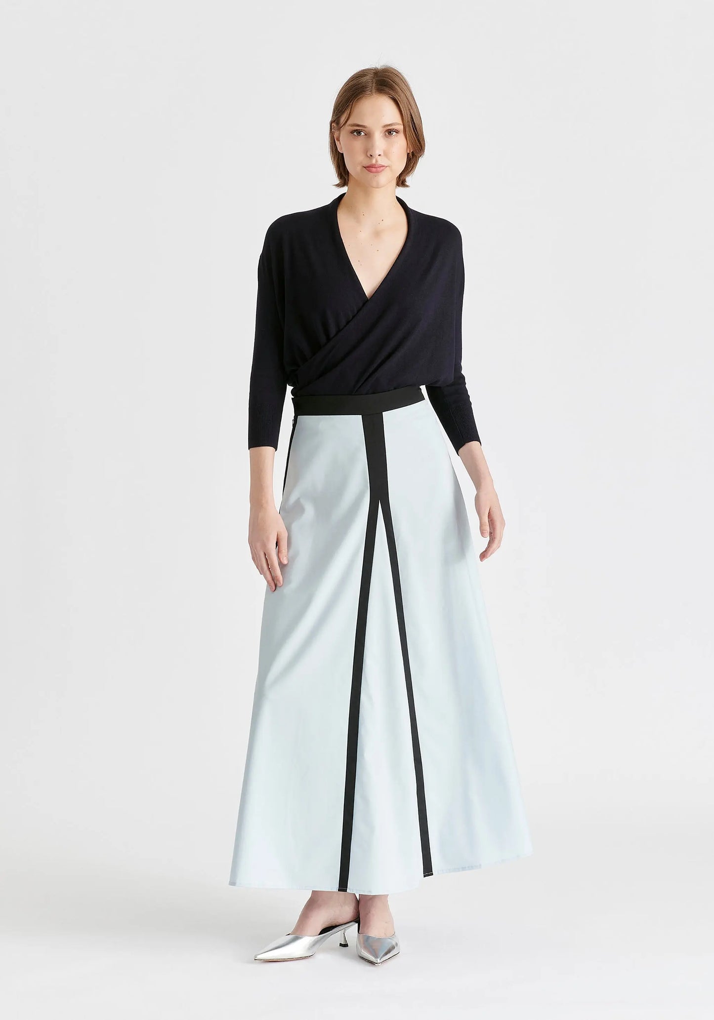 Contrast Trim Maxi Skirt Paisie