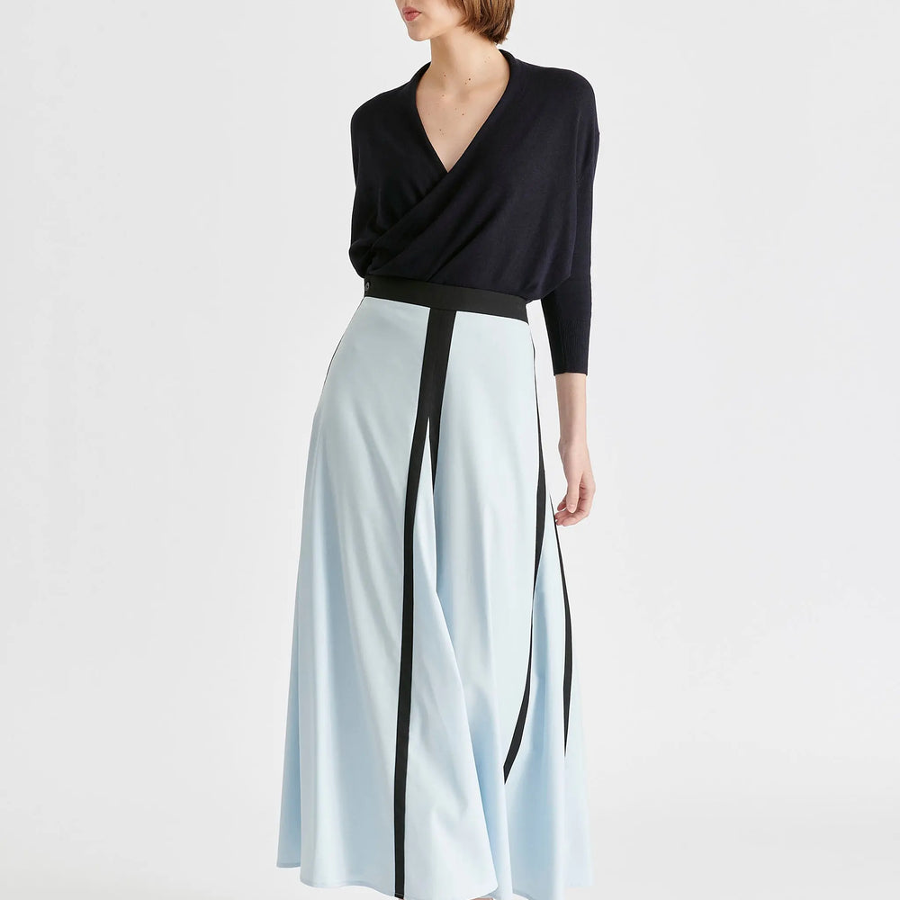 Contrast Trim Maxi Skirt Paisie