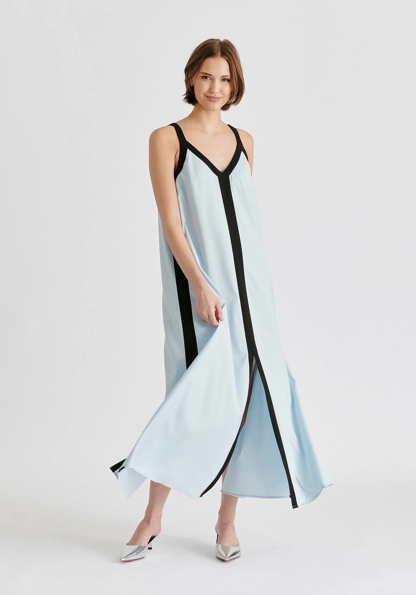 Contrast Trim Midaxi Dress Paisie