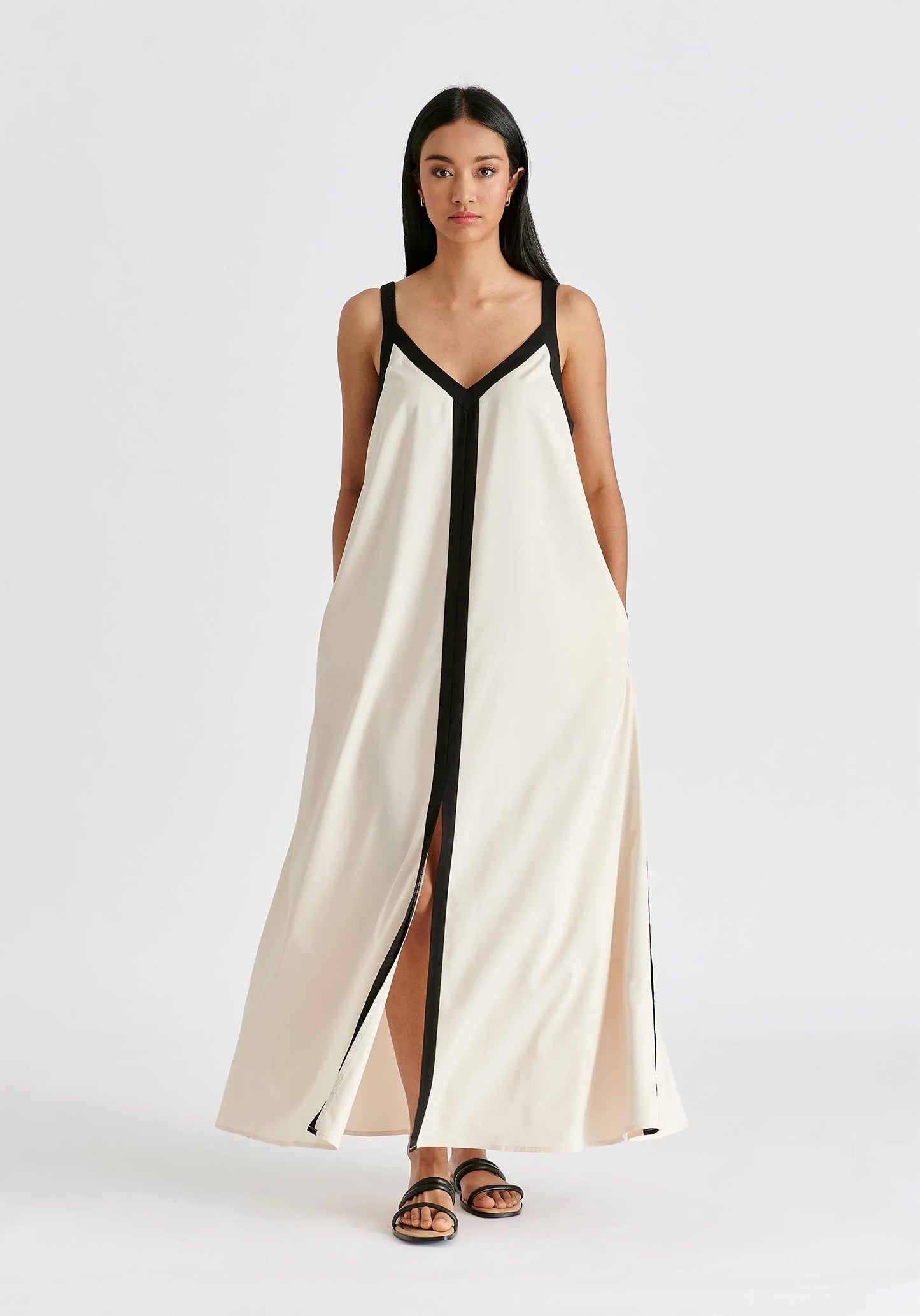 Contrast Trim Midaxi Dress Paisie