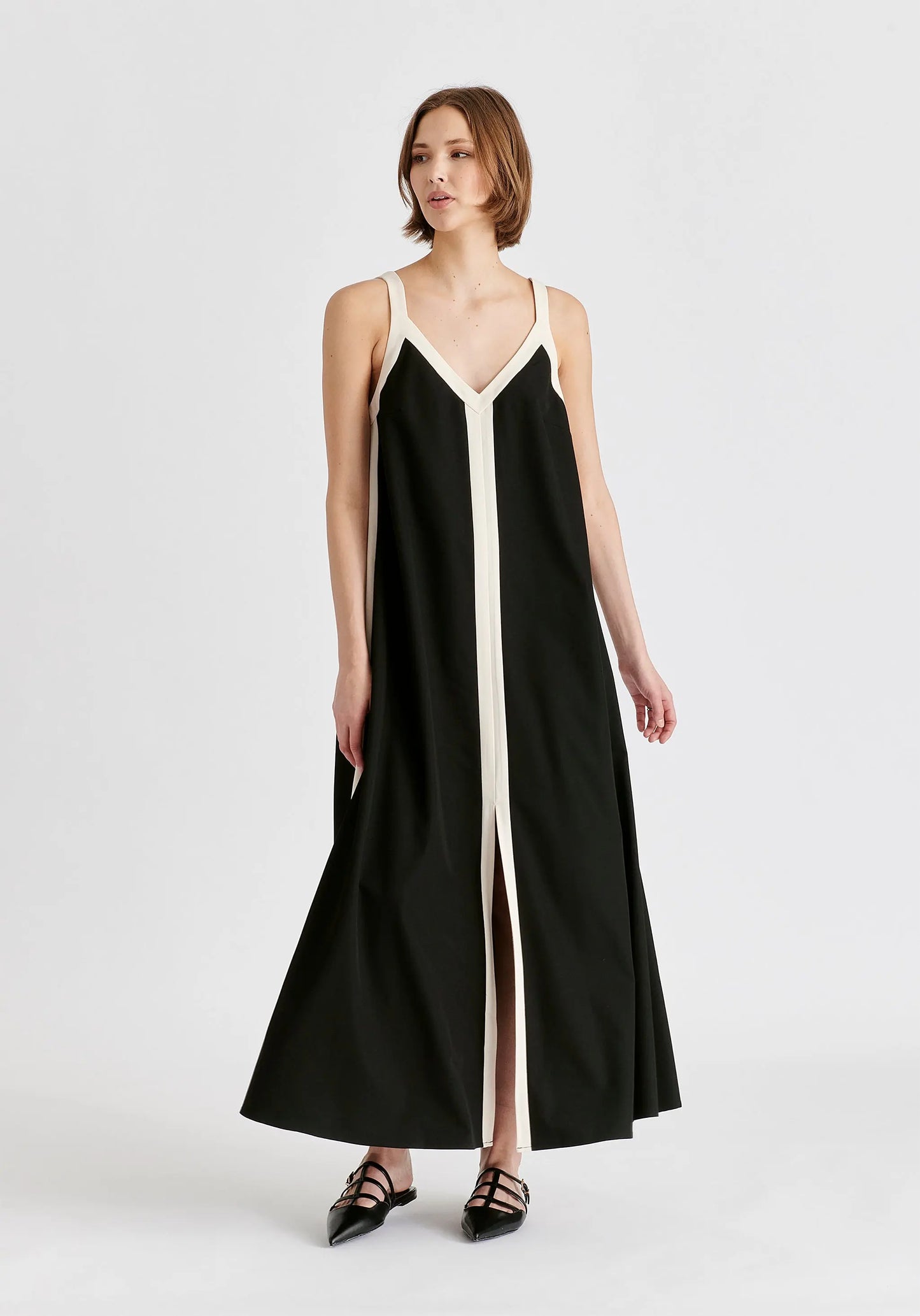 Contrast Trim Midaxi Dress Paisie