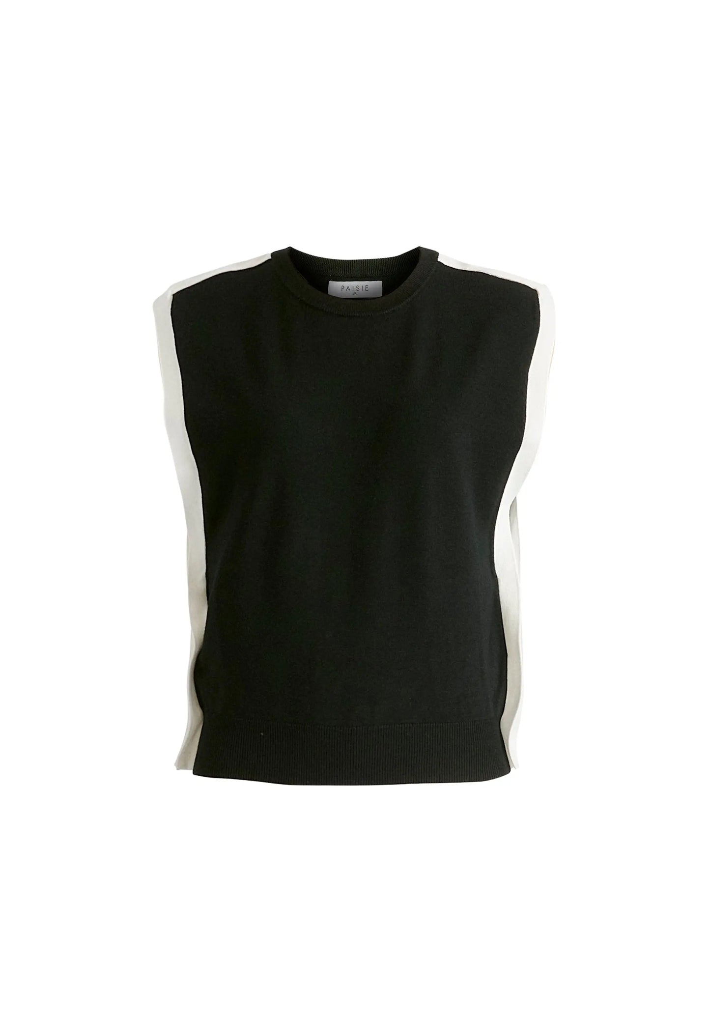 Contrast Trim Round Neck Knit Top Paisie