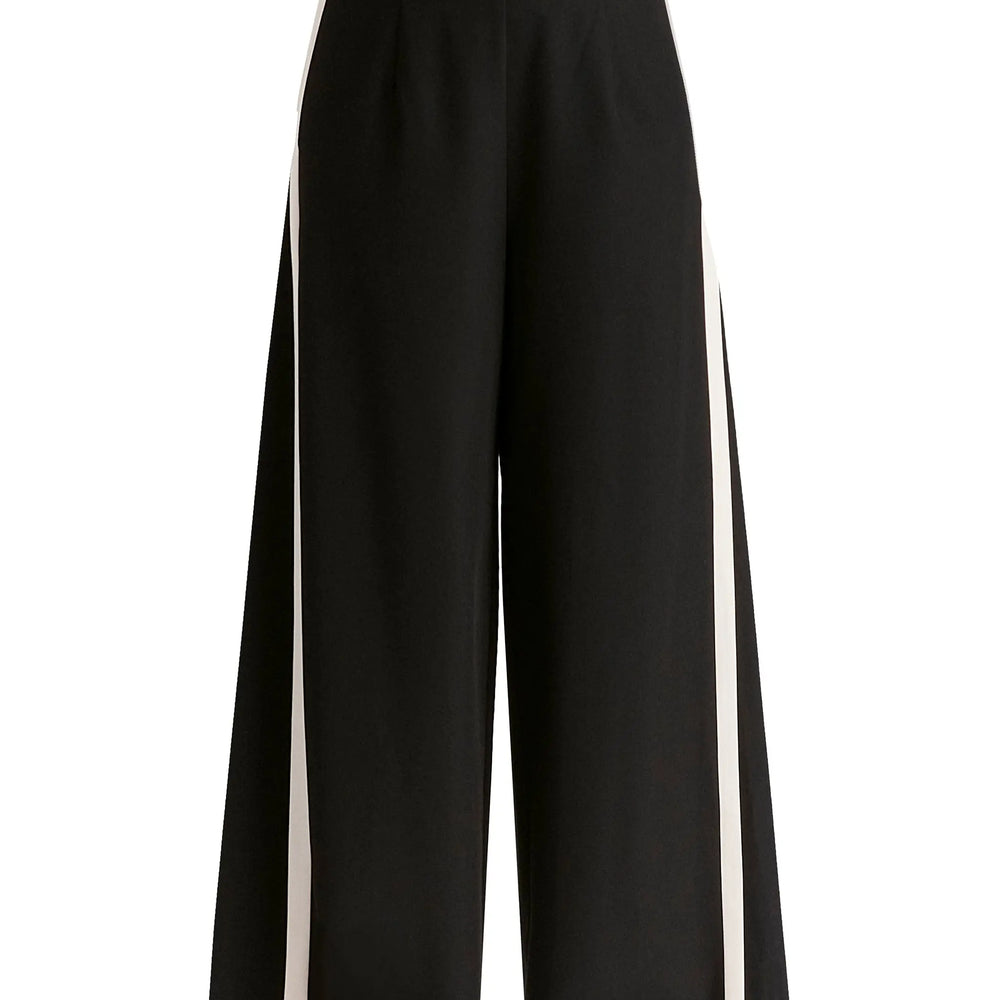 Contrast Trim Wide Leg Trousers Paisie