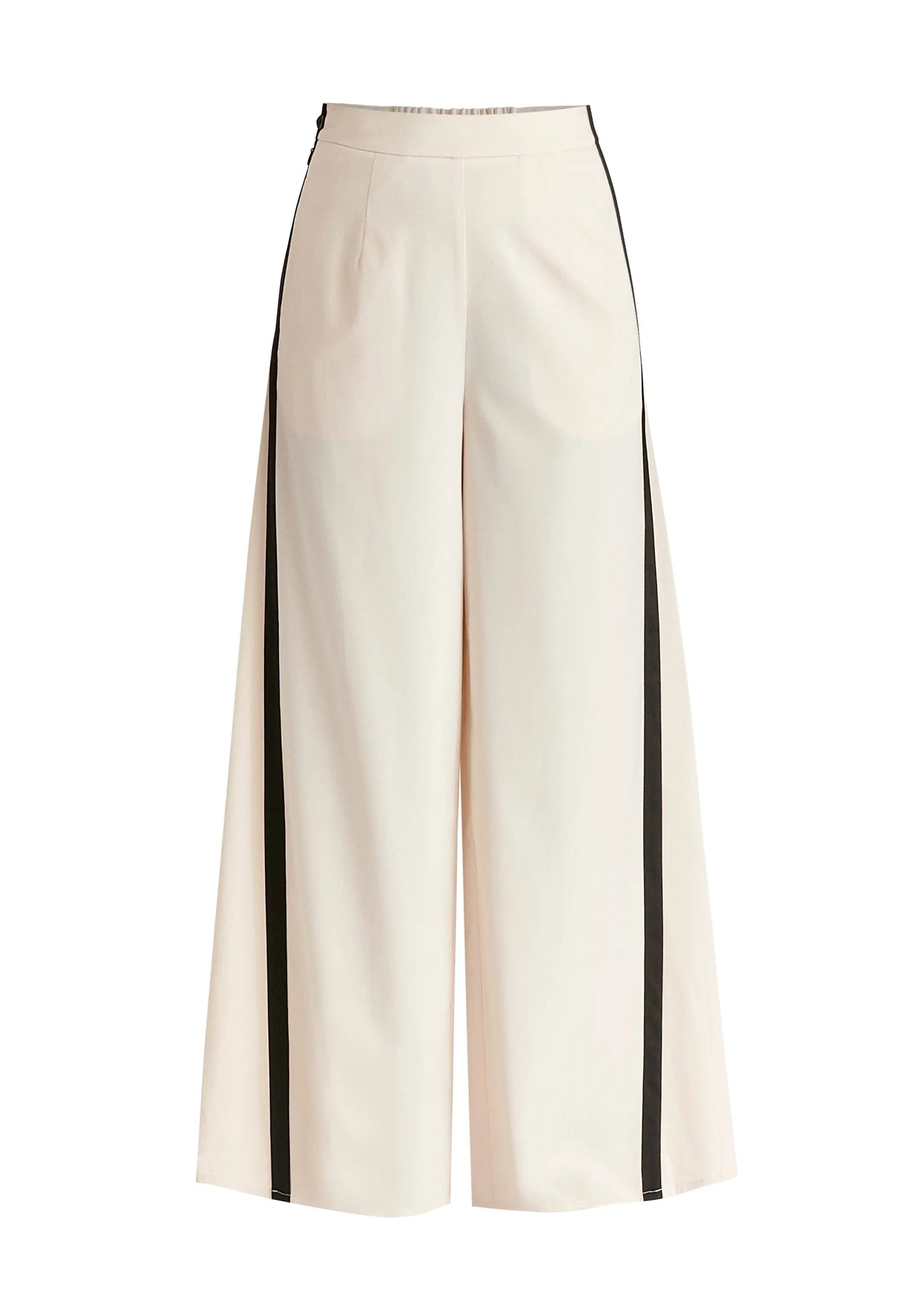 Contrast Trim Wide Leg Trousers Paisie