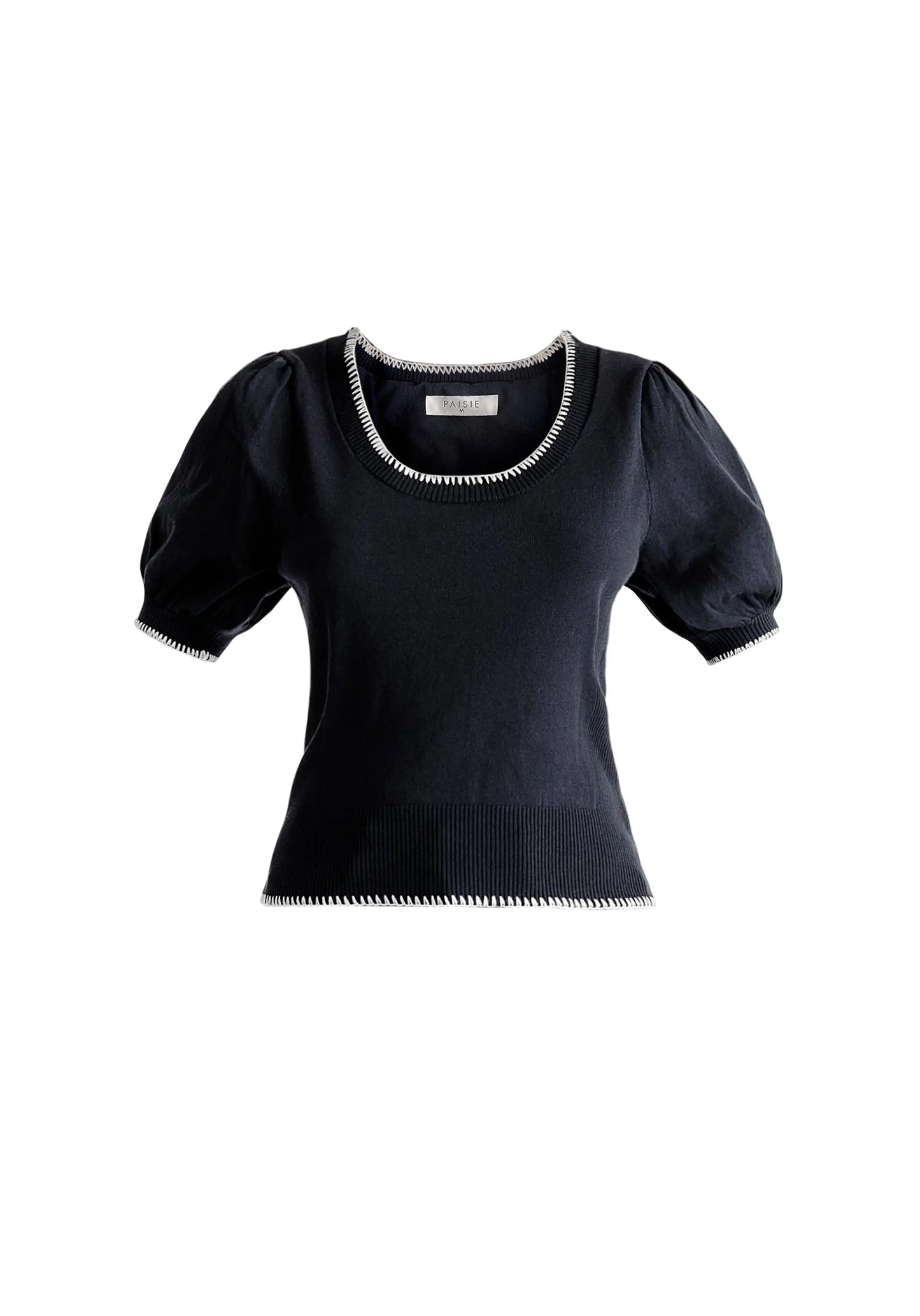 Contrast Whipstitch Top Paisie