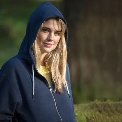 Contrast Zipped Recycled Hoodie Earth Wardrobe