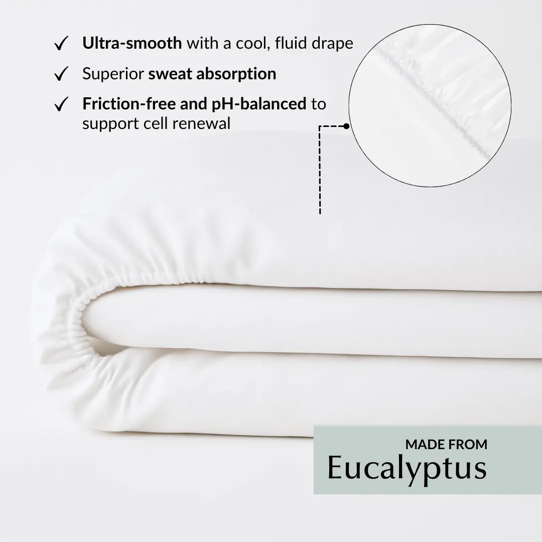 Cool & Comfy Silk Fitted Sheet (Eucalyptus) Ethical Bedding™