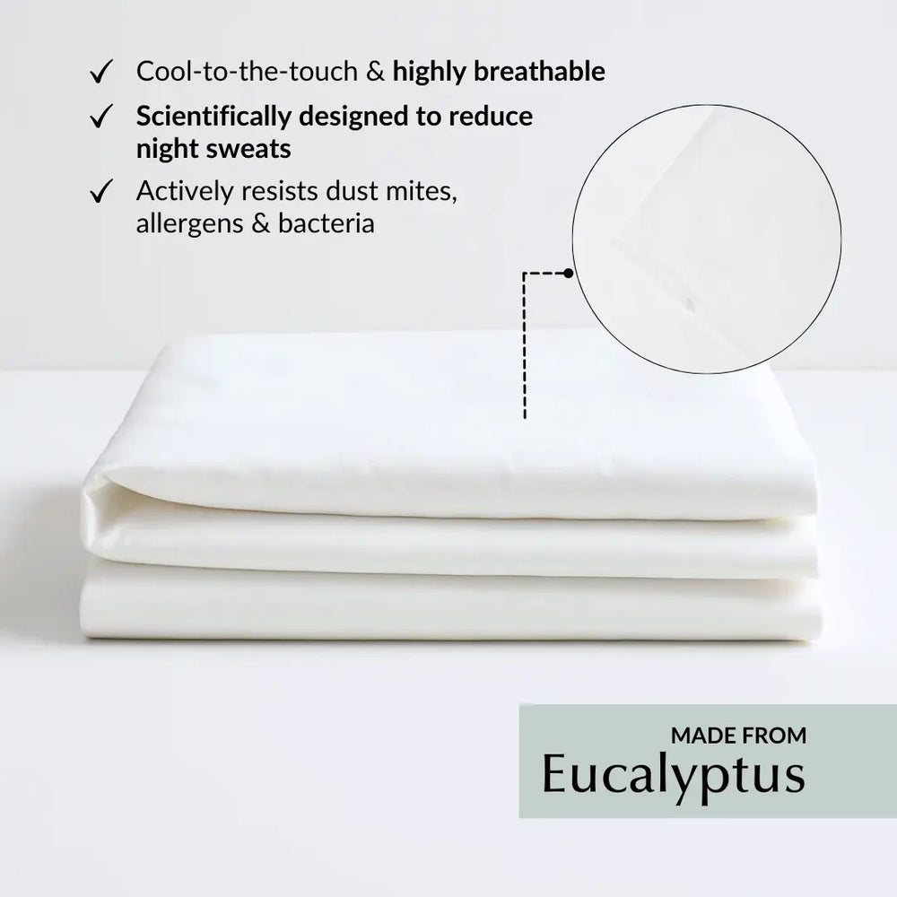 Cool & Comfy Silk Flat Sheet (Eucalyptus) Ethical Bedding™