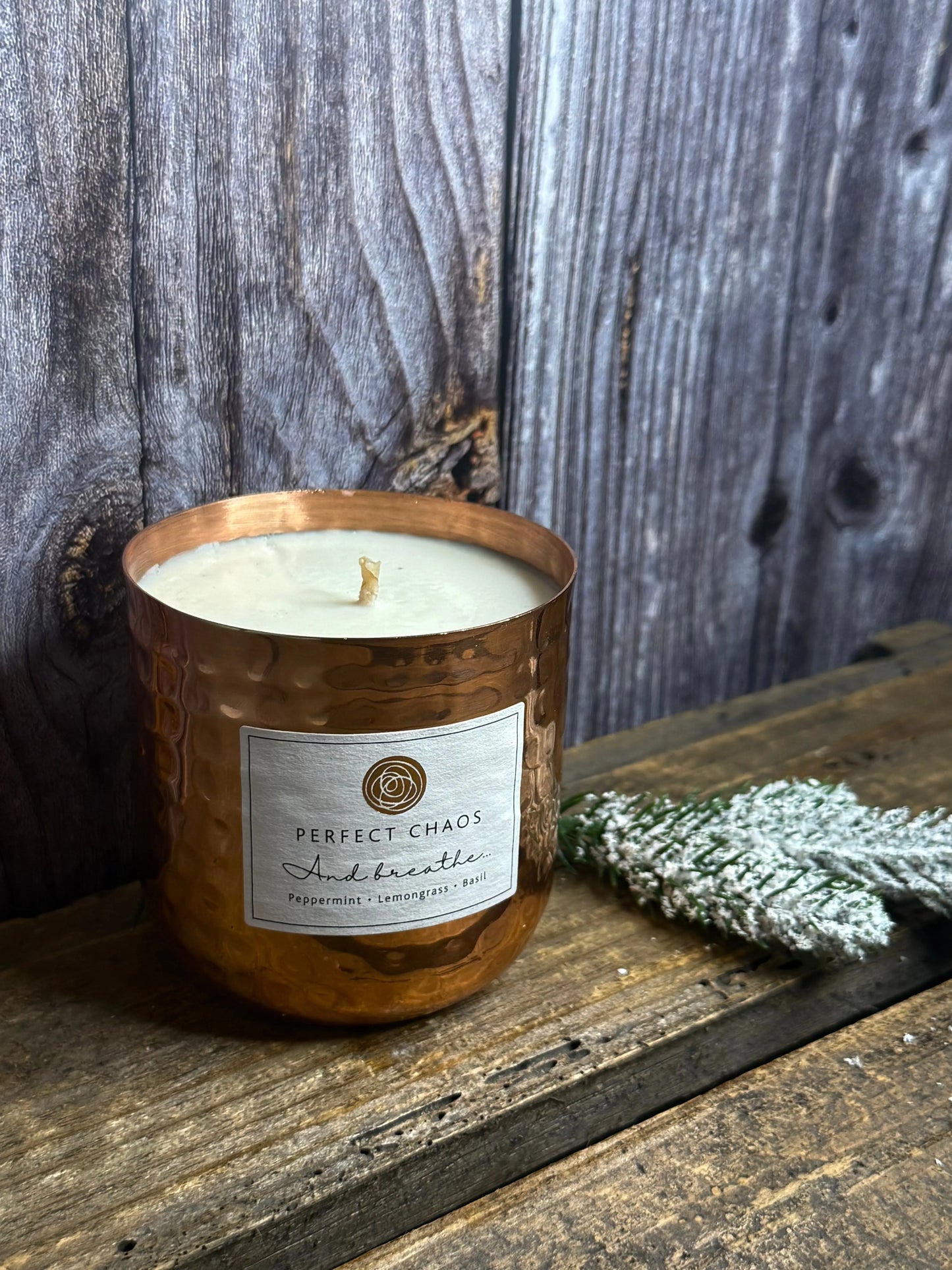 Copper Dimpled Candle - And Breathe Perfect Chaos