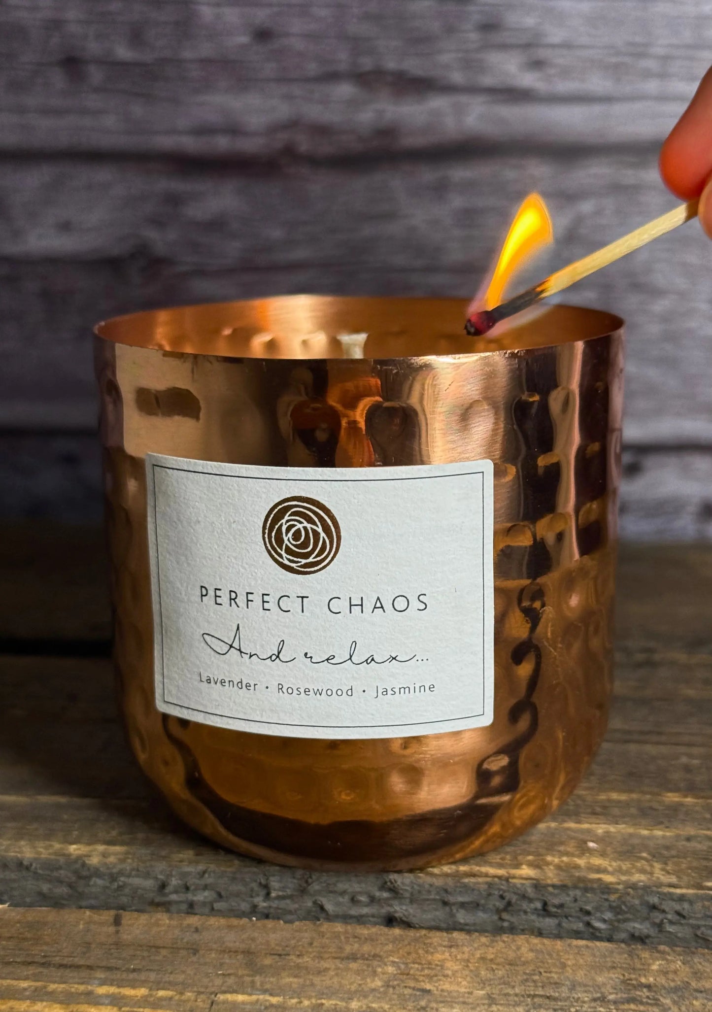 Copper Dimpled Candle - And Relax Perfect Chaos