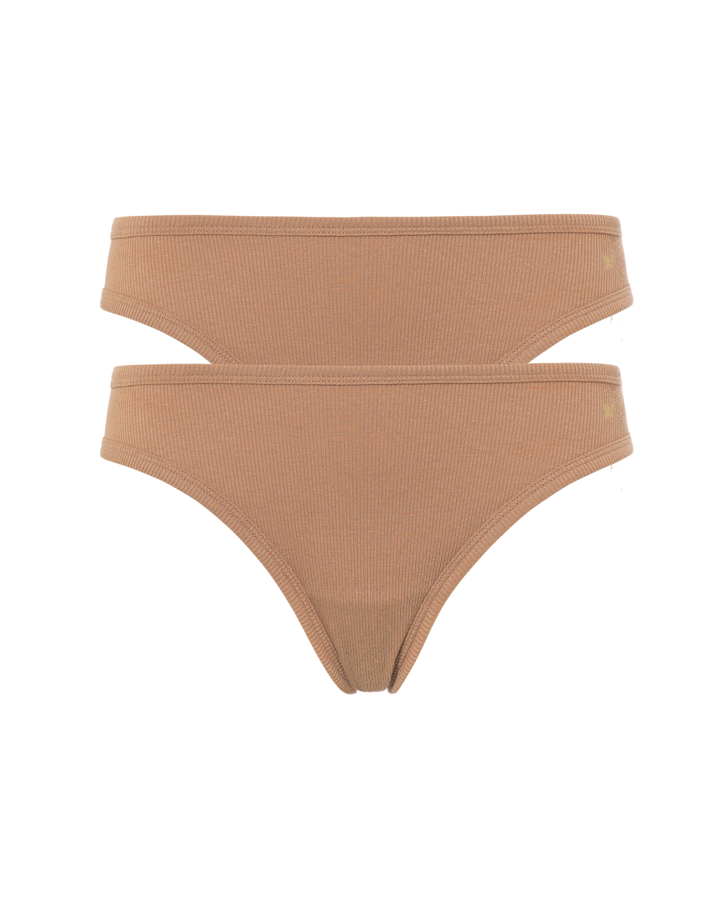 The Organic Cotton Mini Brief 2 Pack - Mocha Nudea