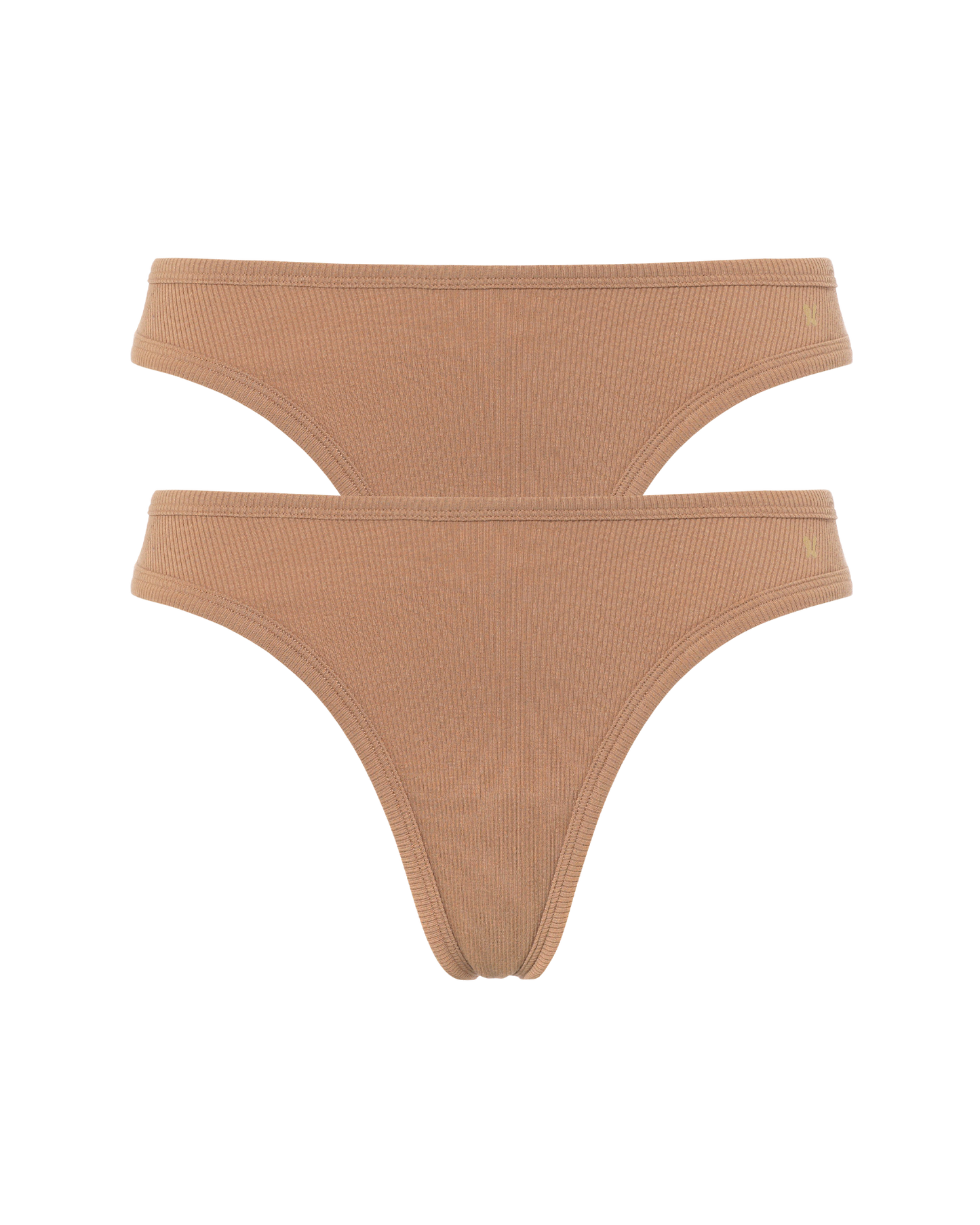 Mocha Organic Cotton Dipped Thong 2 Pack Nudea