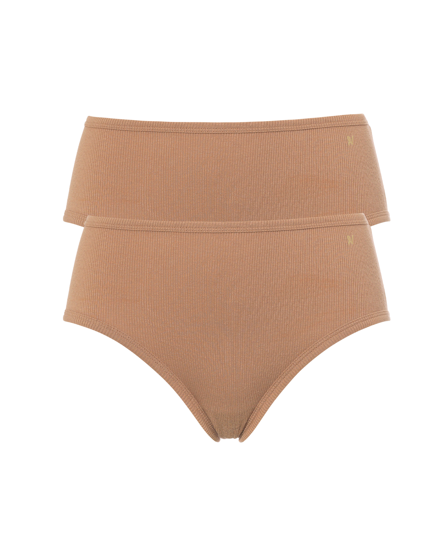 The Organic Cotton Midi Brief 2 Pack - Mocha Nudea