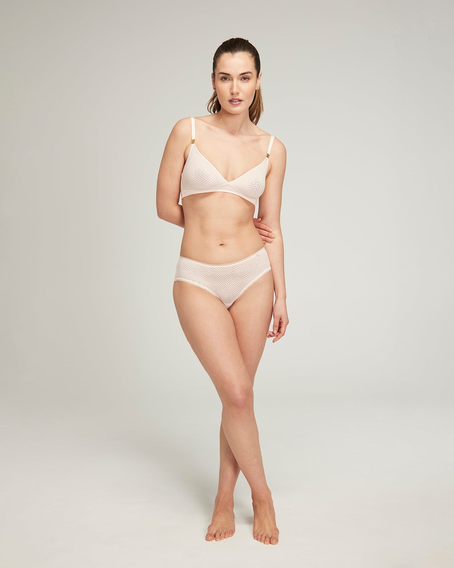 Blush Pink Sheer Deco Hipster Brief Nudea