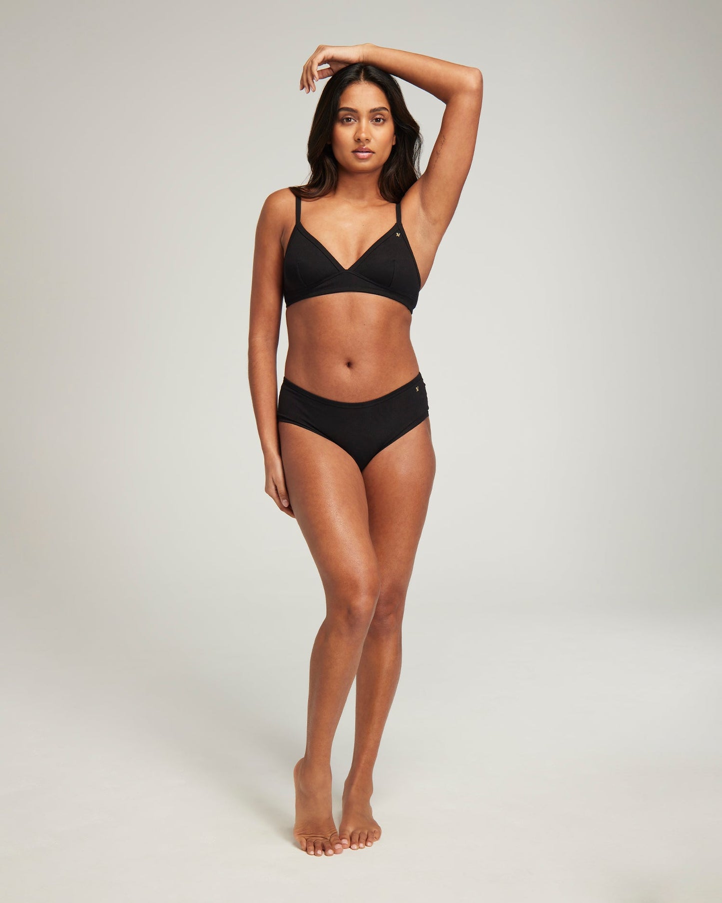 The Organic Cotton Midi Brief 2 Pack - Black Nudea