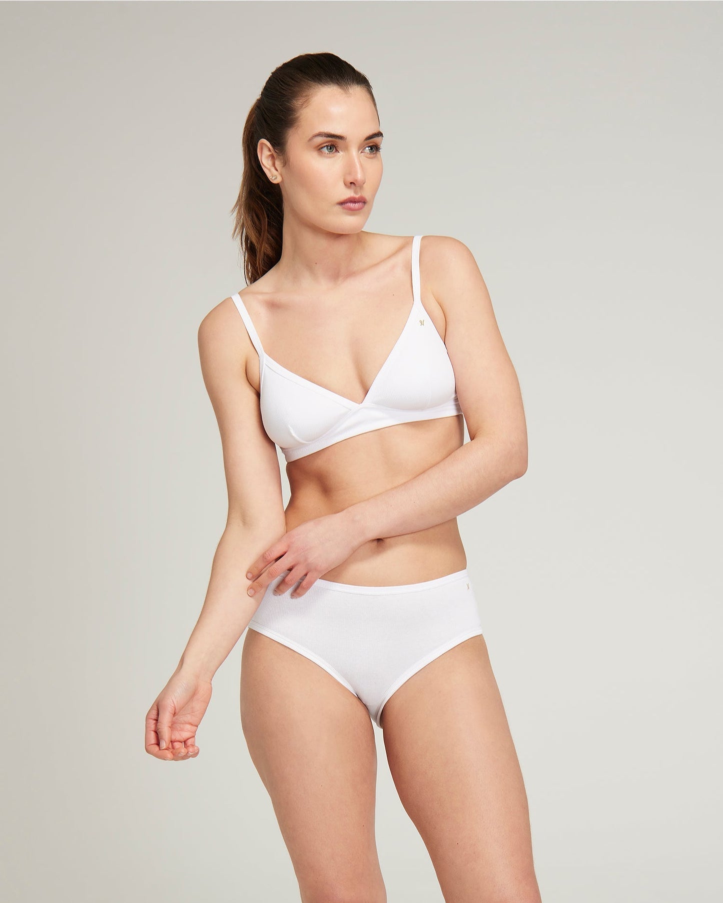 The Organic Cotton Easy Does It Bralette - Cotton White Nudea