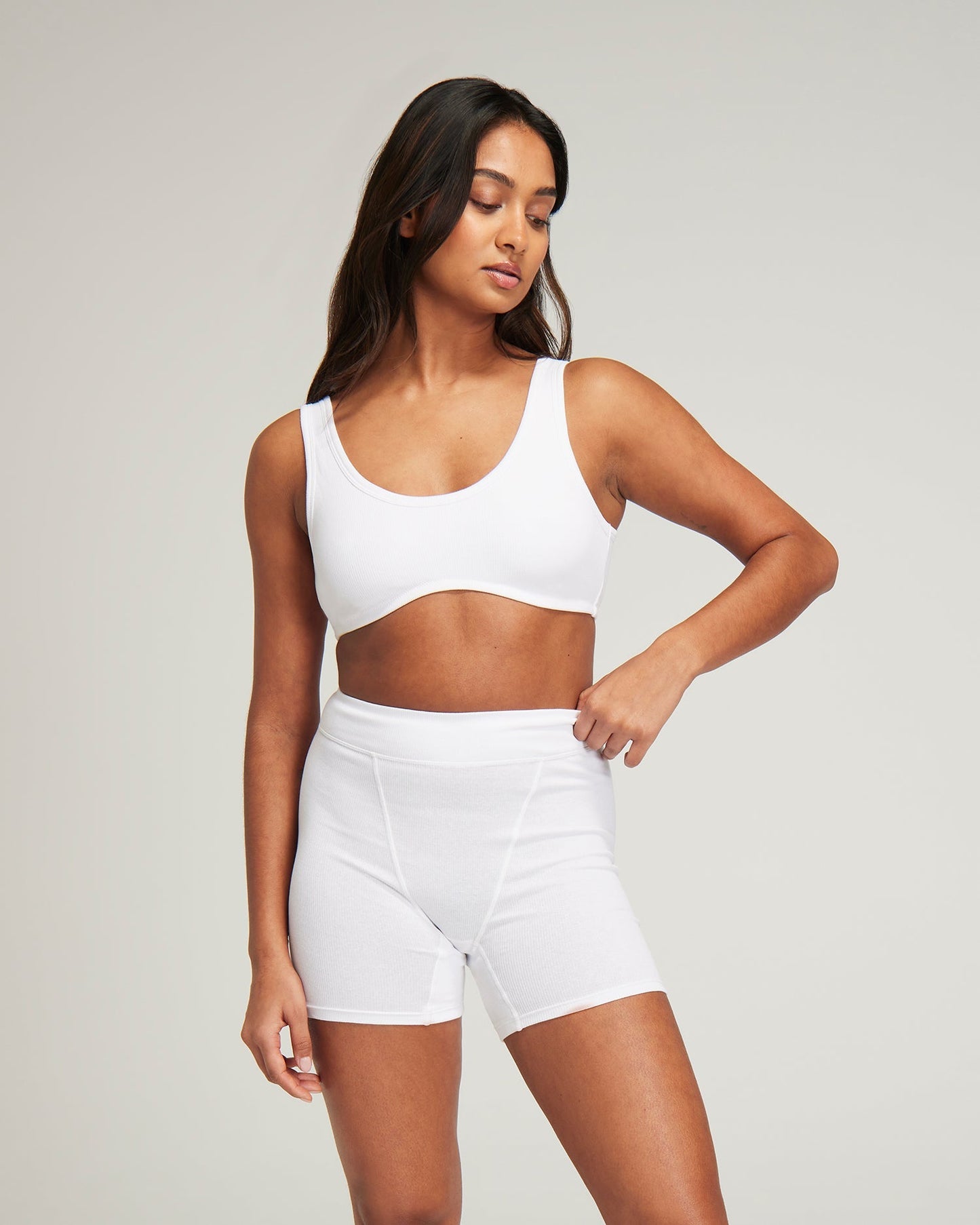 The Organic Cotton Dip Front Bralette - Cotton White Nudea