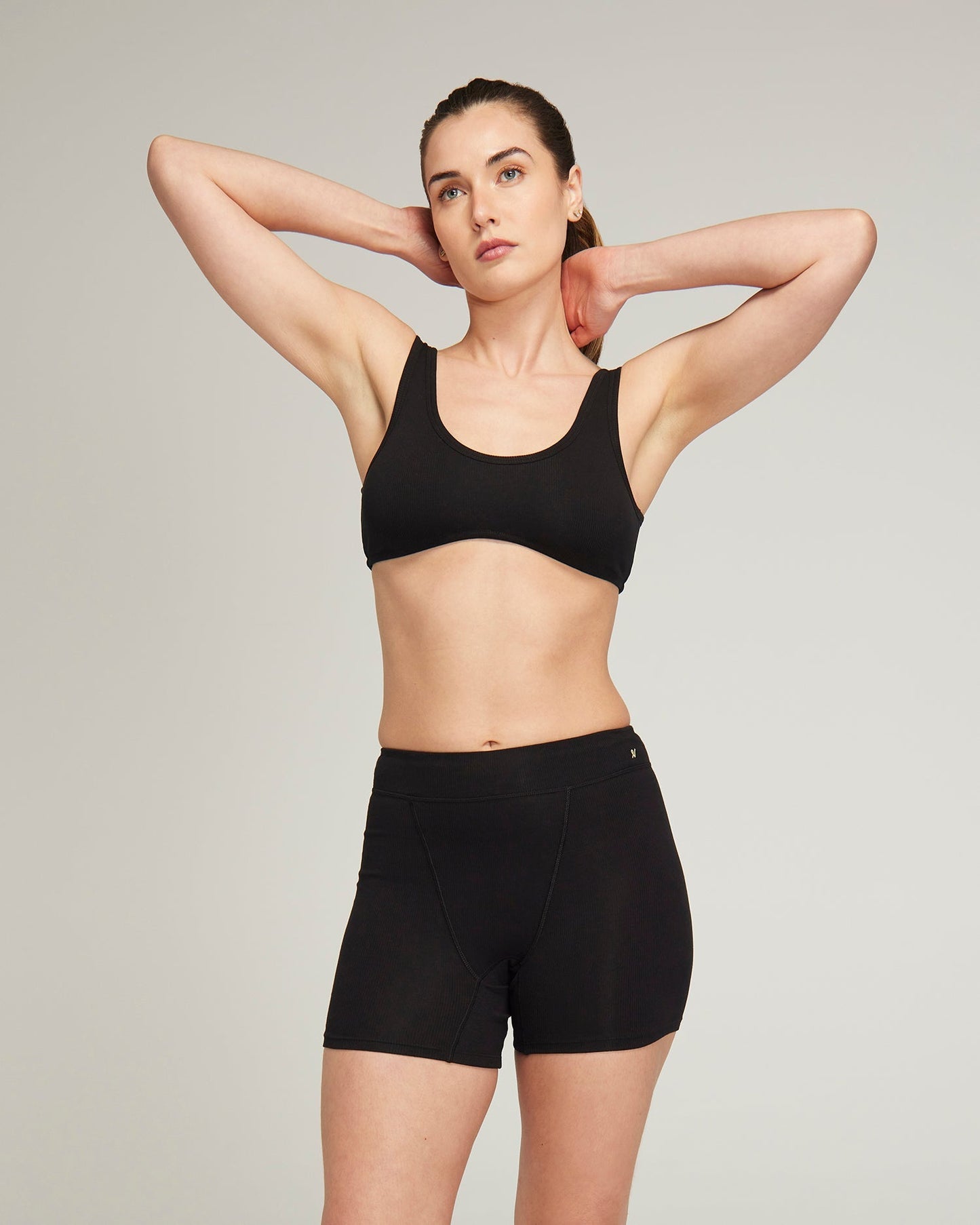 The Organic Cotton Dip Front Bralette - Black Nudea