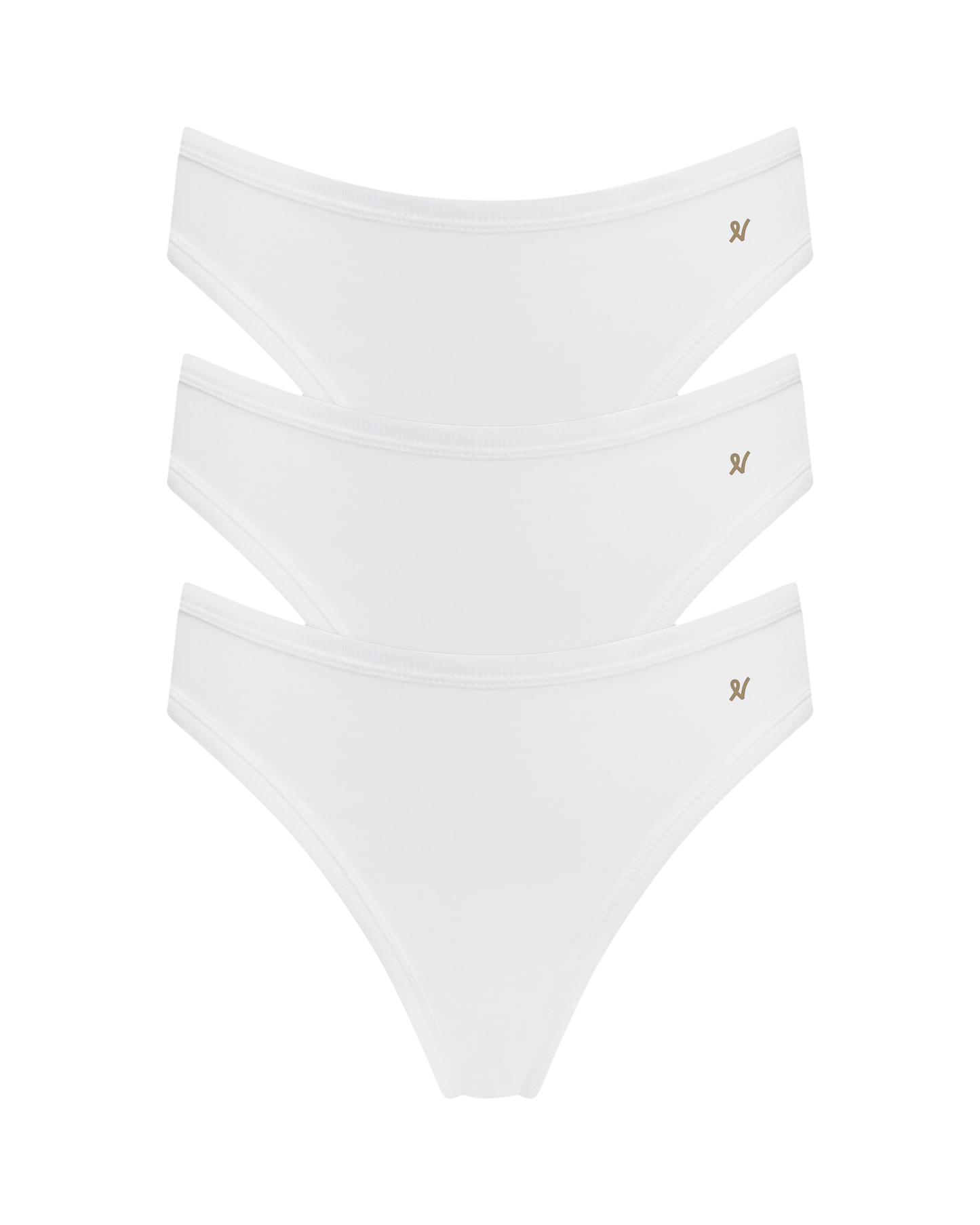 The Organic Cotton Mini Brief 3 Pack - Cotton White Nudea