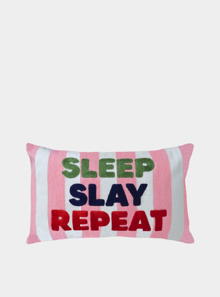 Sleep Slay Repeat Needlepoint Cushion The Pillow Drop