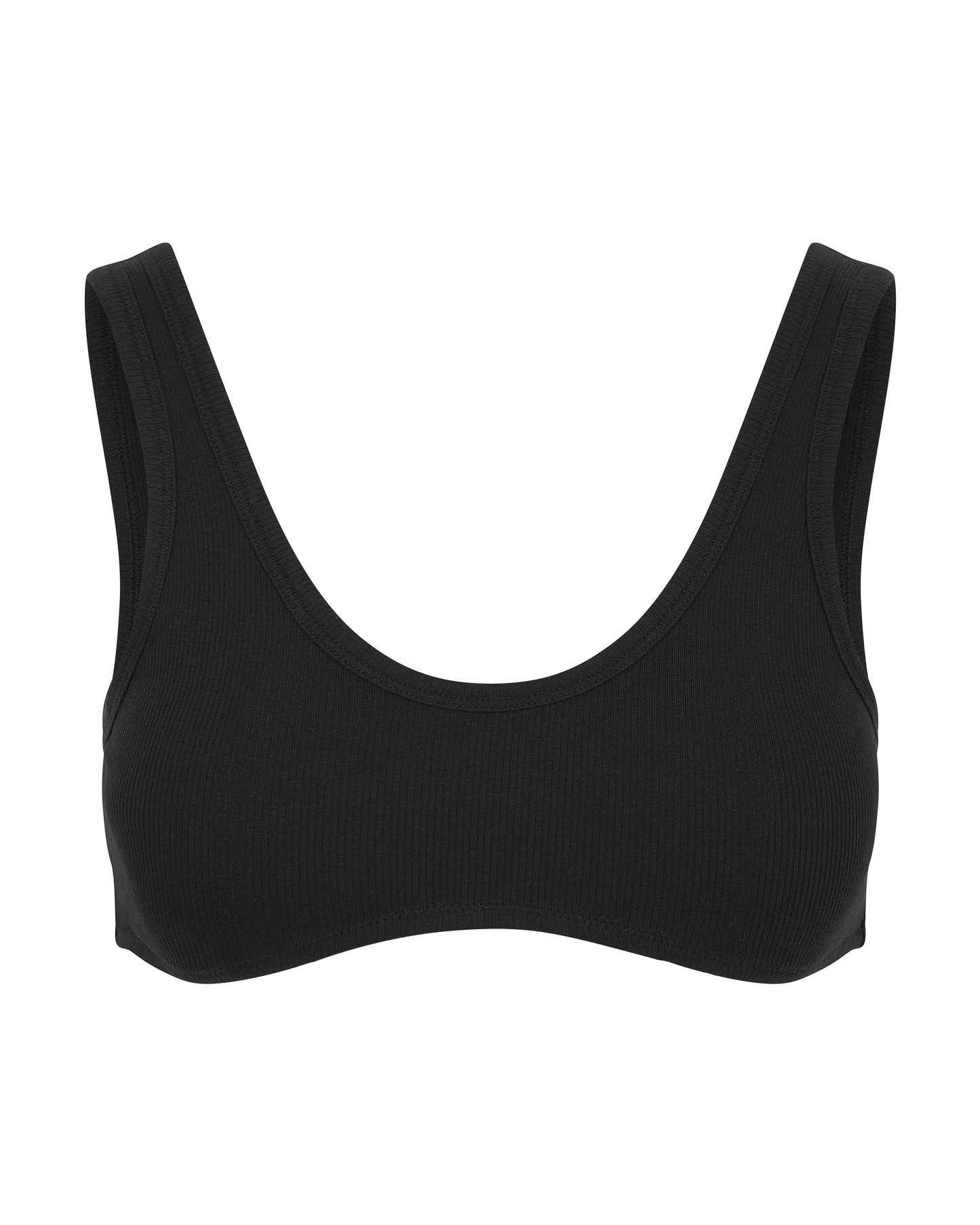 The Organic Cotton Dip Front Bralette - Black Nudea