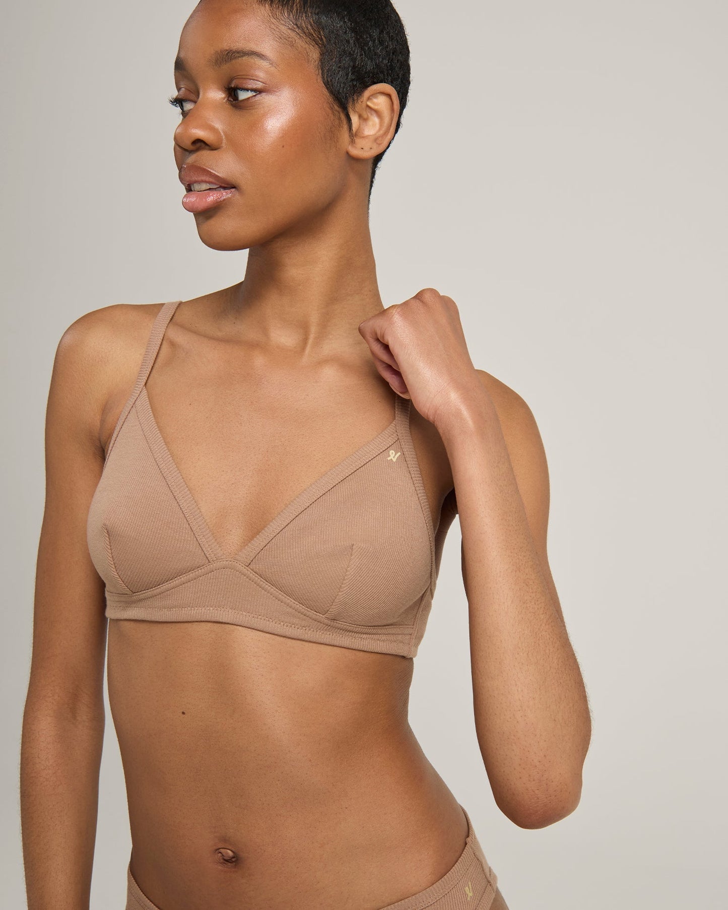 The Organic Cotton Easy Does It Bralette - Mocha Nudea