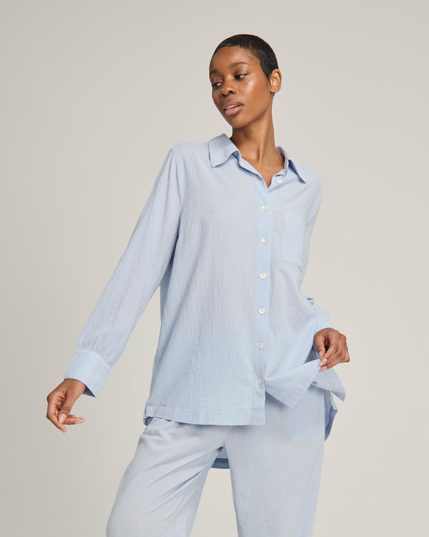 The Midi Shirt - Sky Nudea