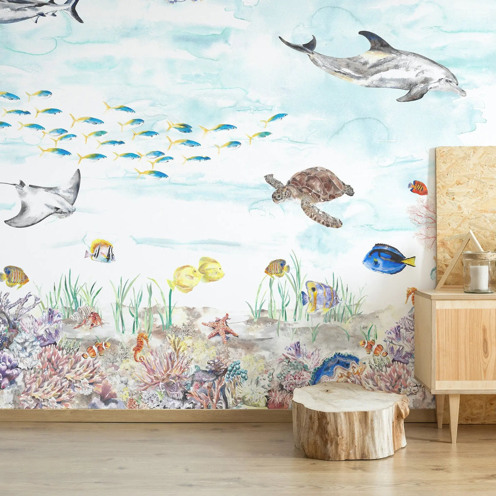 Coral Reef Underwater Mural Wallpaper Katie Hipwell Design